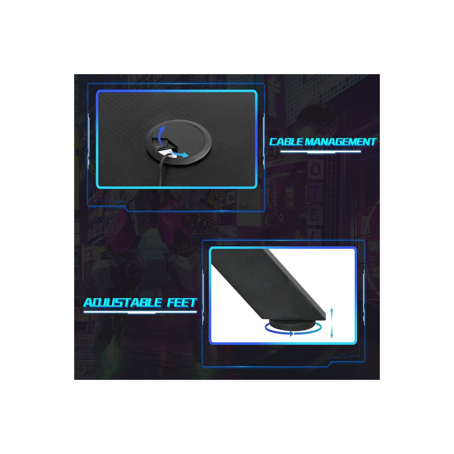 BestOffice Computer Desk,Gaming Desk 45.2 inches PC Desk Writing Desk Office Desk Extra Large Modern Ergonomic Racing Style Table Workstation Carbon