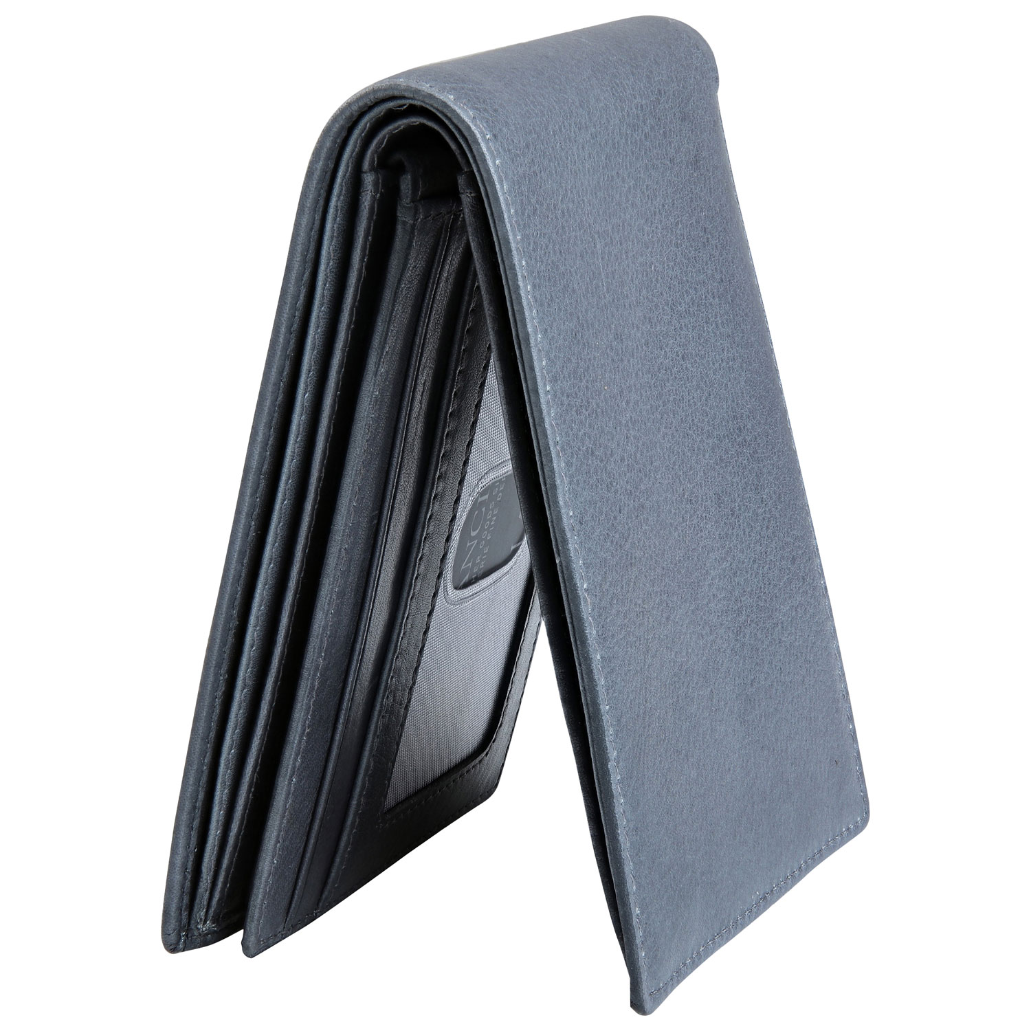 Portefeuille à deux volets en cuir véritable à ailette RFID Bellagio de Mancini - Gris