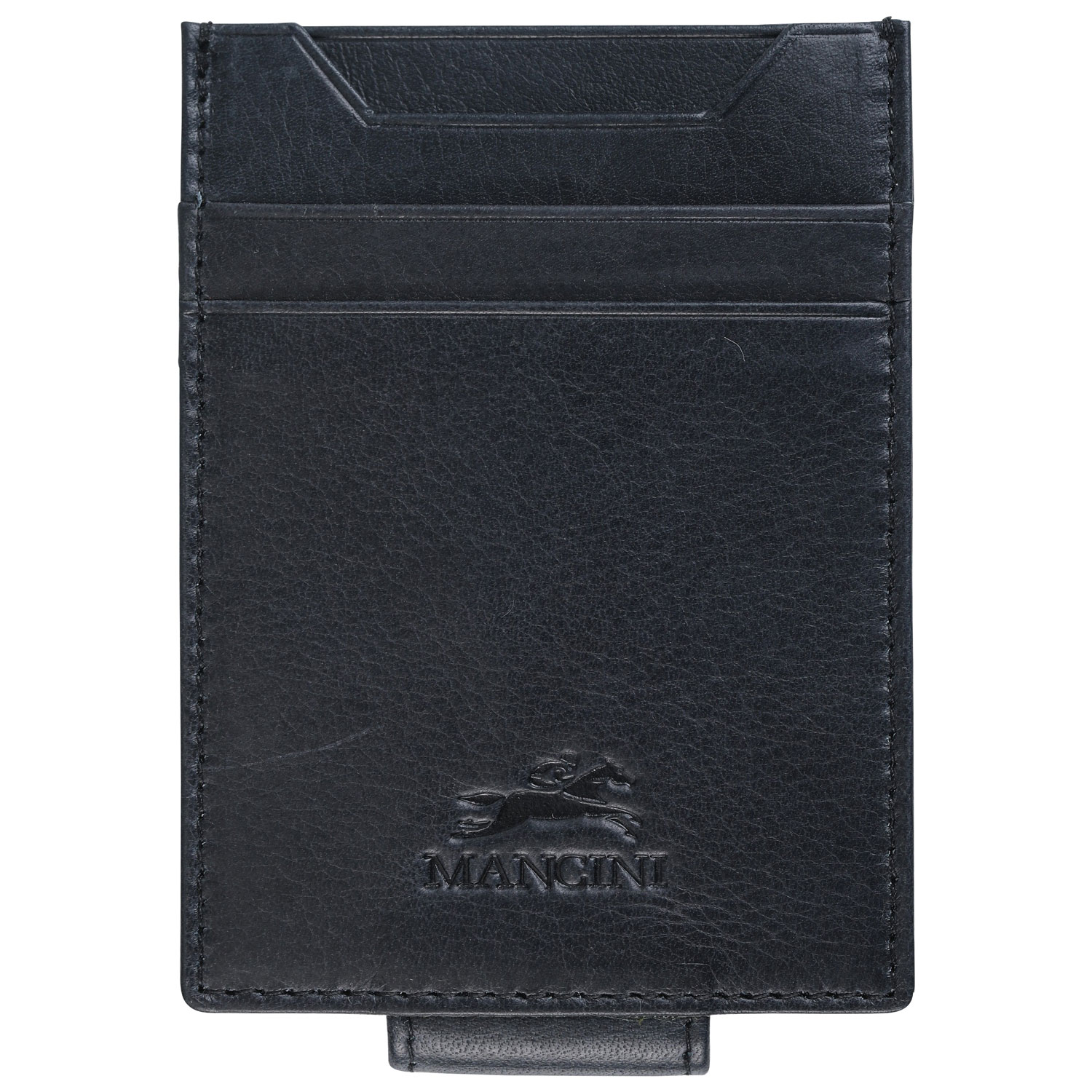 Portefeuille RFID en cuir véritable avec pince à billets Bellagio de Mancini - Noir