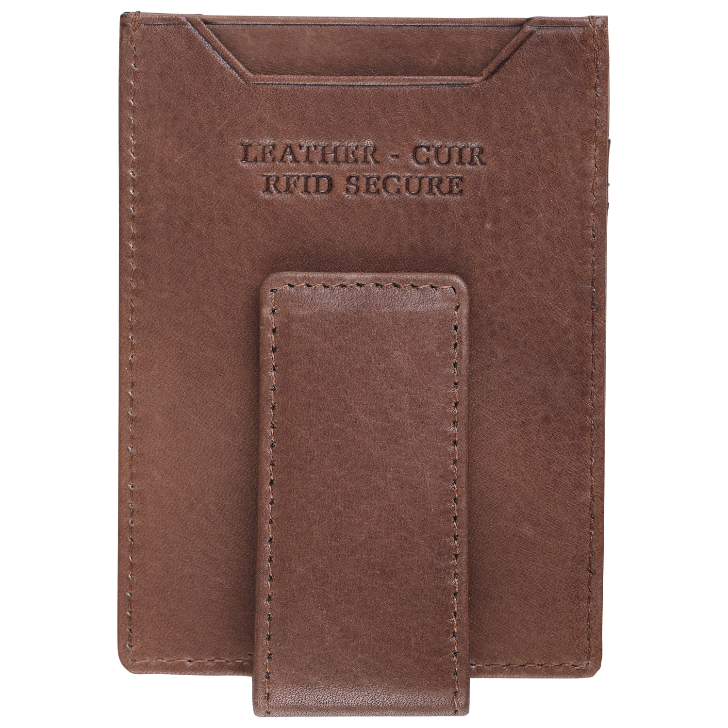 Portefeuille RFID en cuir véritable avec pince à billets Bellagio de Mancini - Brun