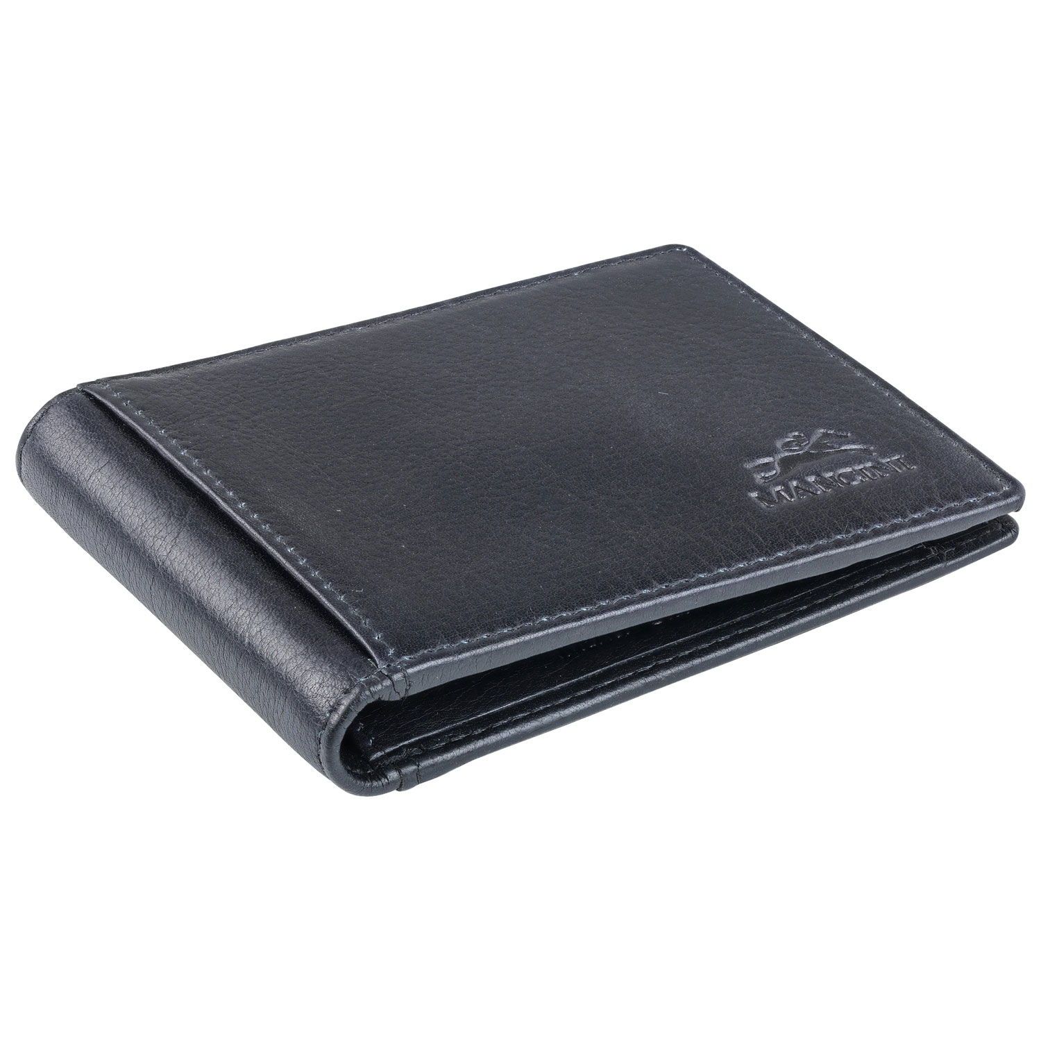 Mancini Bellagio RFID Genuine Leather Money Clip Wallet with ID Window - Black