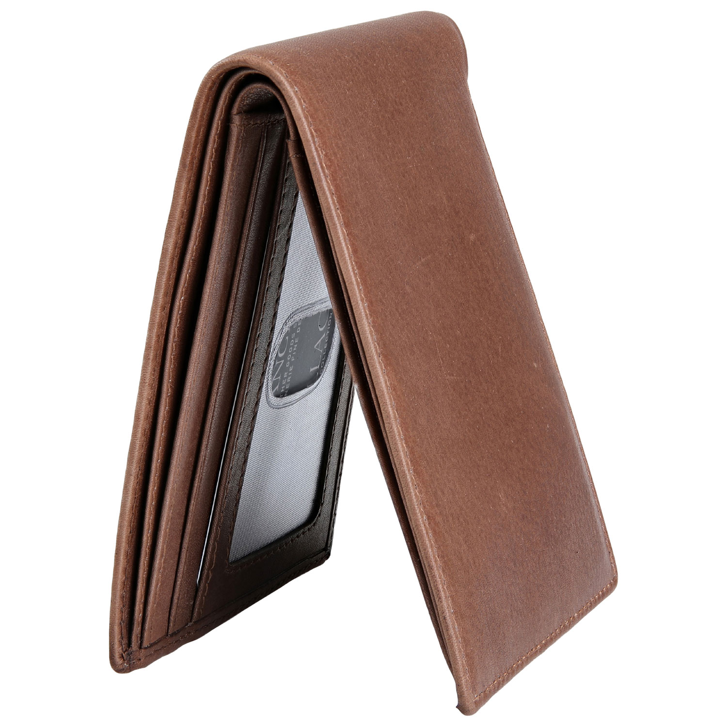 Portefeuille RFID à deux volets en cuir véritable Bellagio de Mancini - Brun