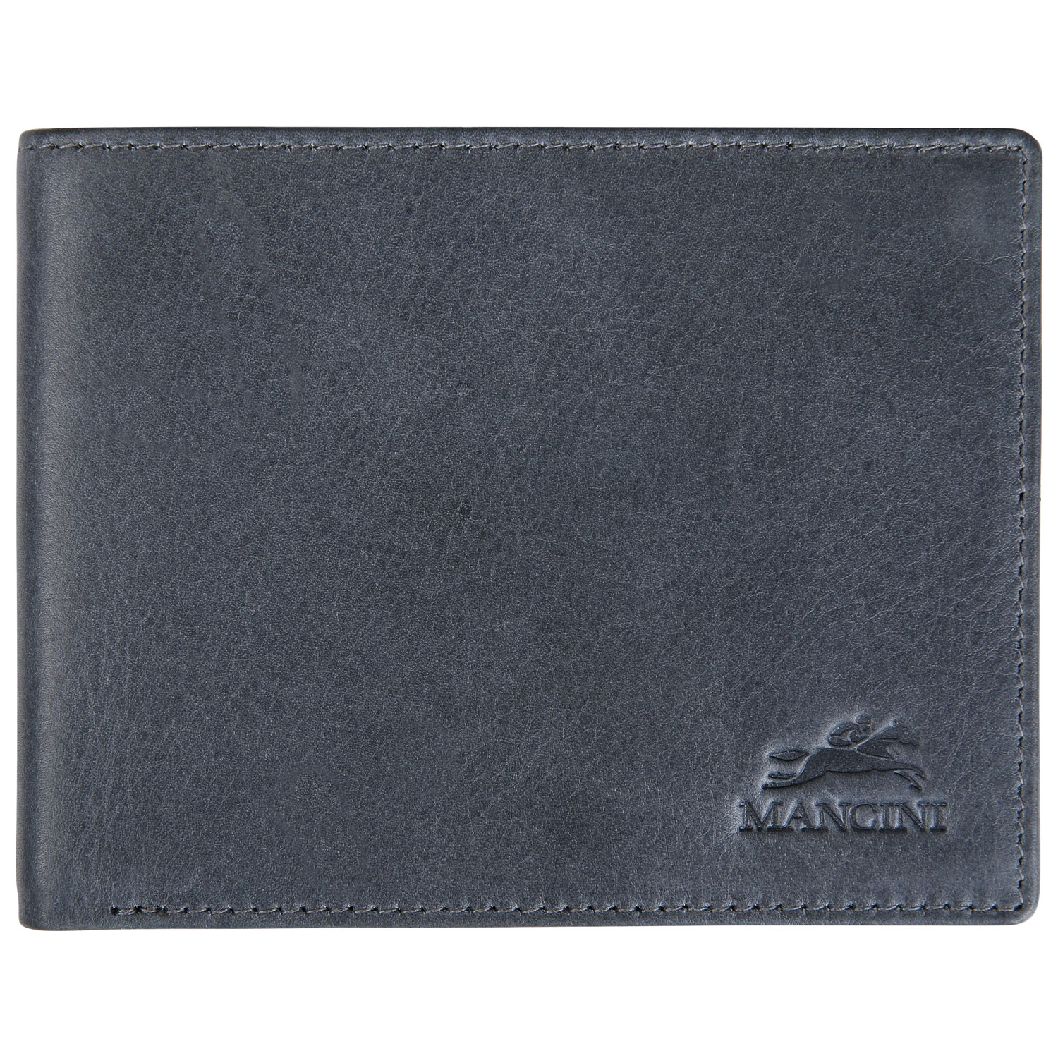 Mancini Bellagio RFID Genuine Leather Bi-fold Wallet - Grey