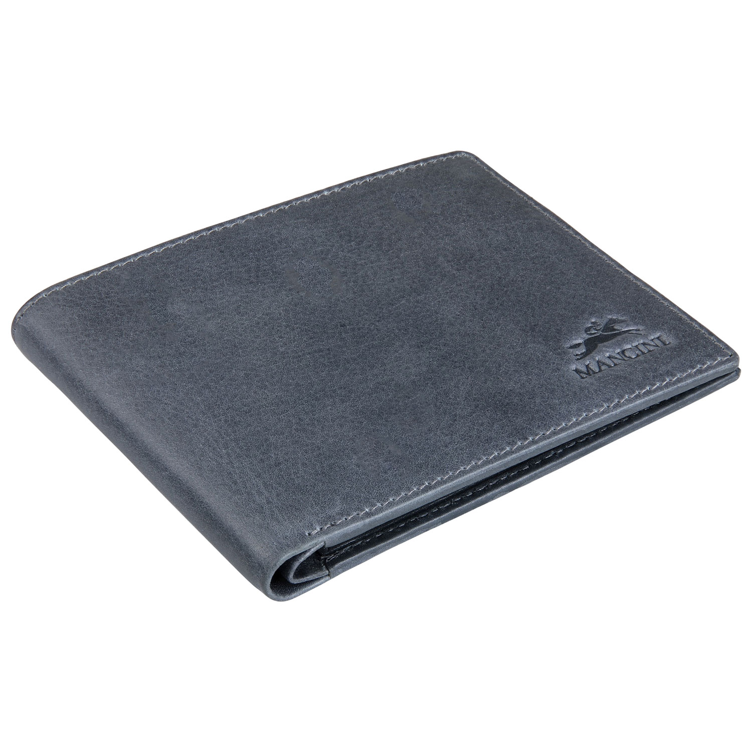 Mancini Bellagio RFID Genuine Leather Bi-fold Wallet - Grey