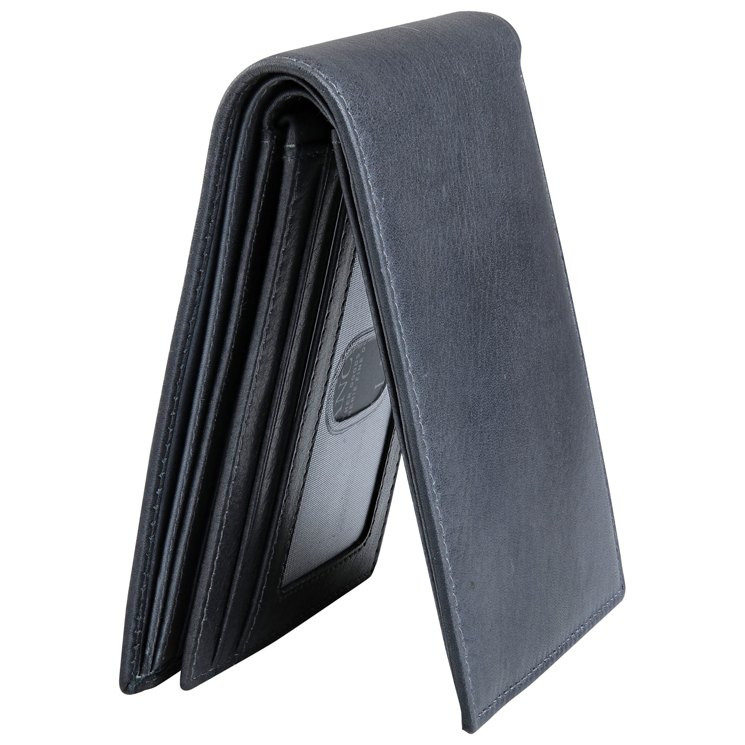 Portefeuille RFID à deux volets en cuir véritable Bellagio de Mancini - Gris