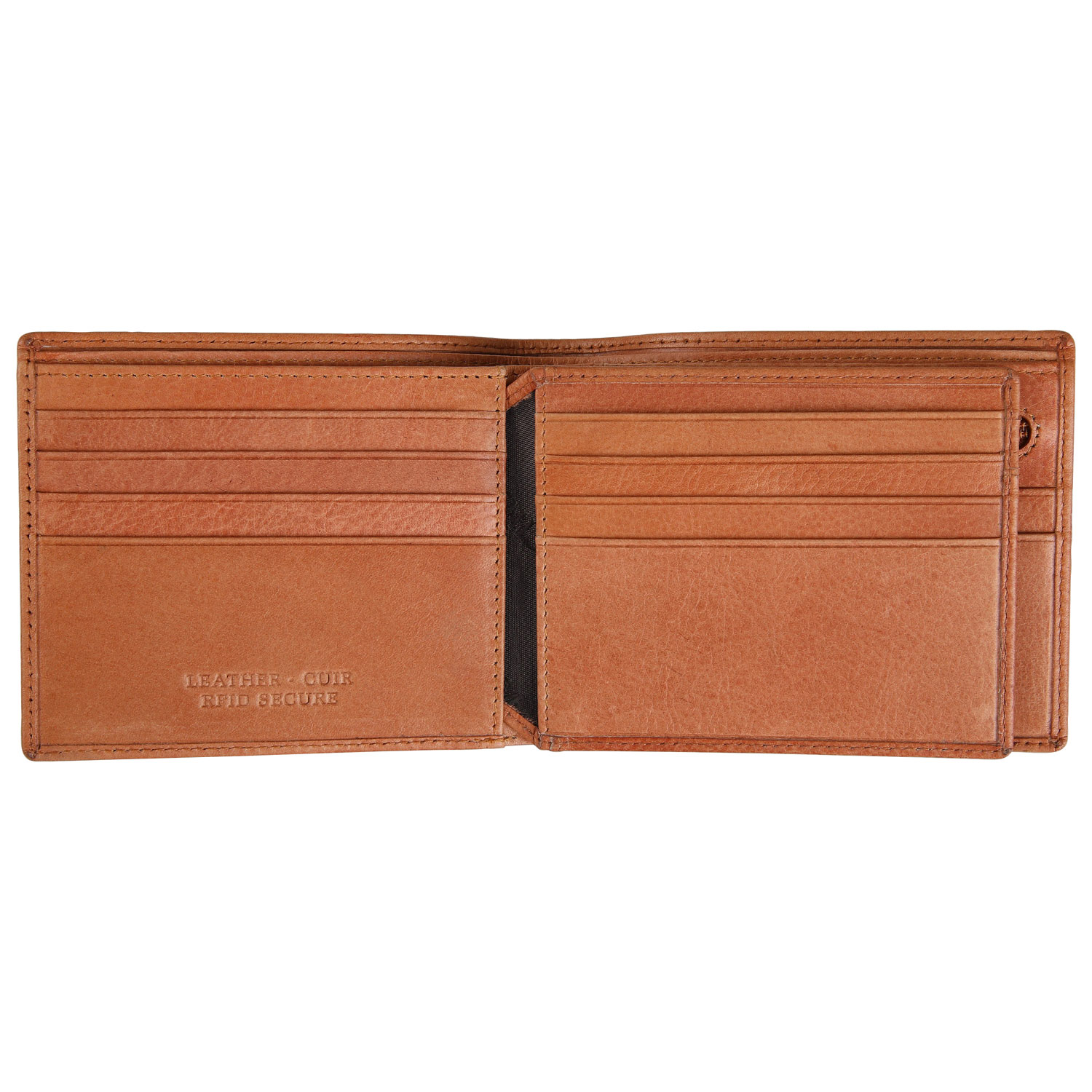 Portefeuille à deux volets en cuir véritable à ailette RFID Bellagio de Mancini - Cognac