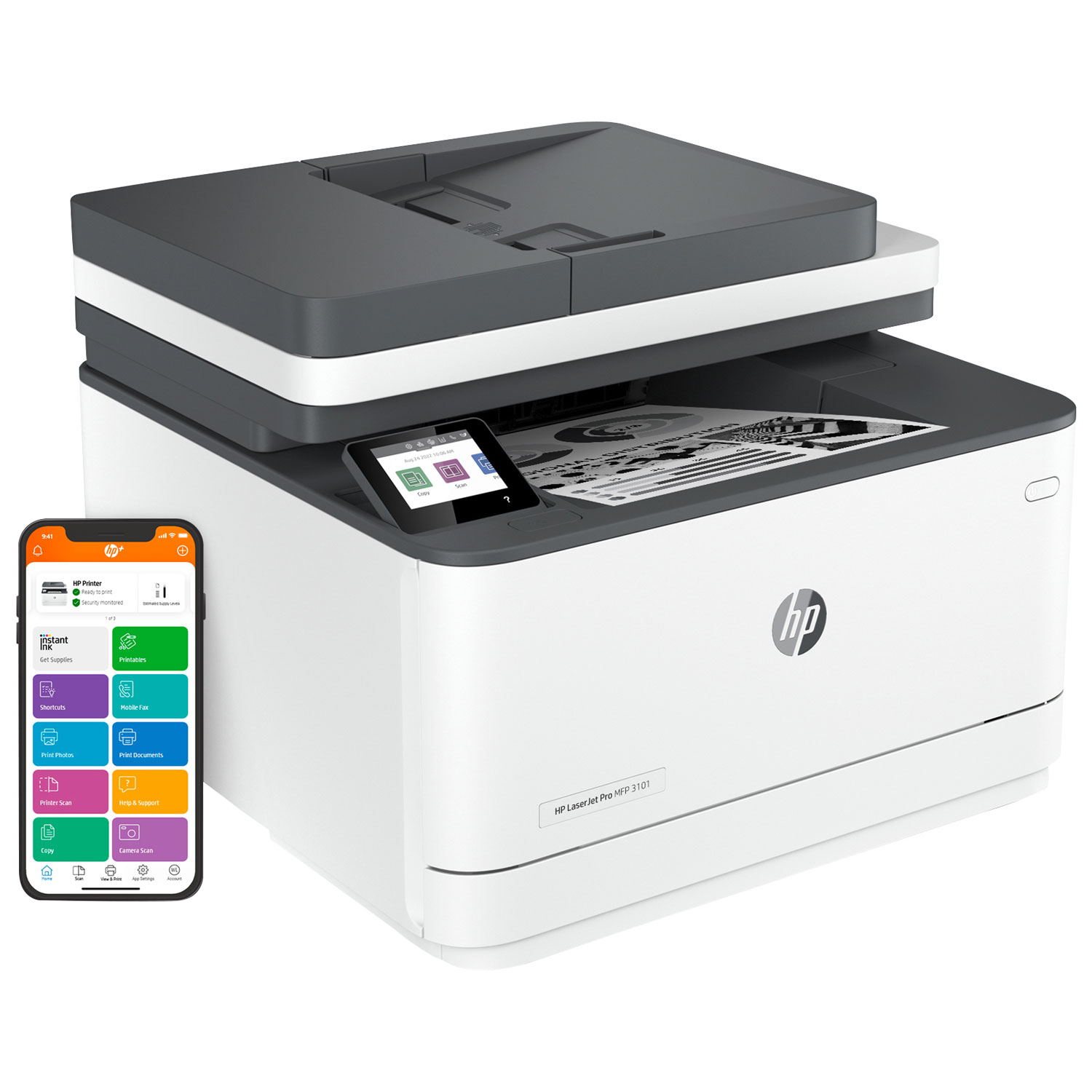 Imprimante laser tout-en-un monochrome sans fil LaserJet Pro 3101fdw de HP
