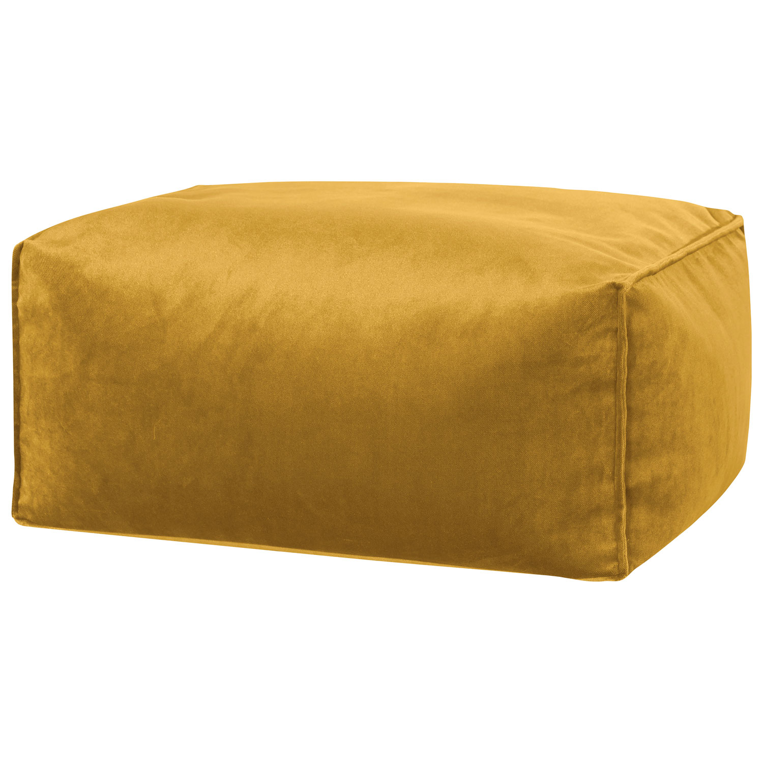 Gouchee Home Roll Velvet Polyester Pouf/Ottoman - Mustard
