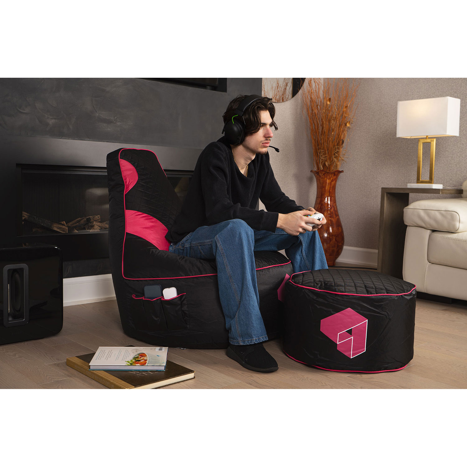Gouchee Home Siteazee Polyester Pouf - Pink
