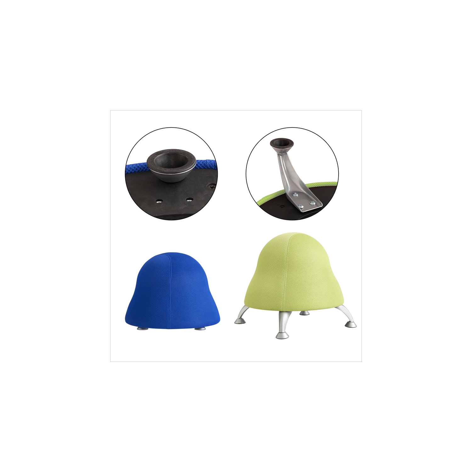 Chaise à ballon en vinyle à profil bas Scranton & Co, bleu