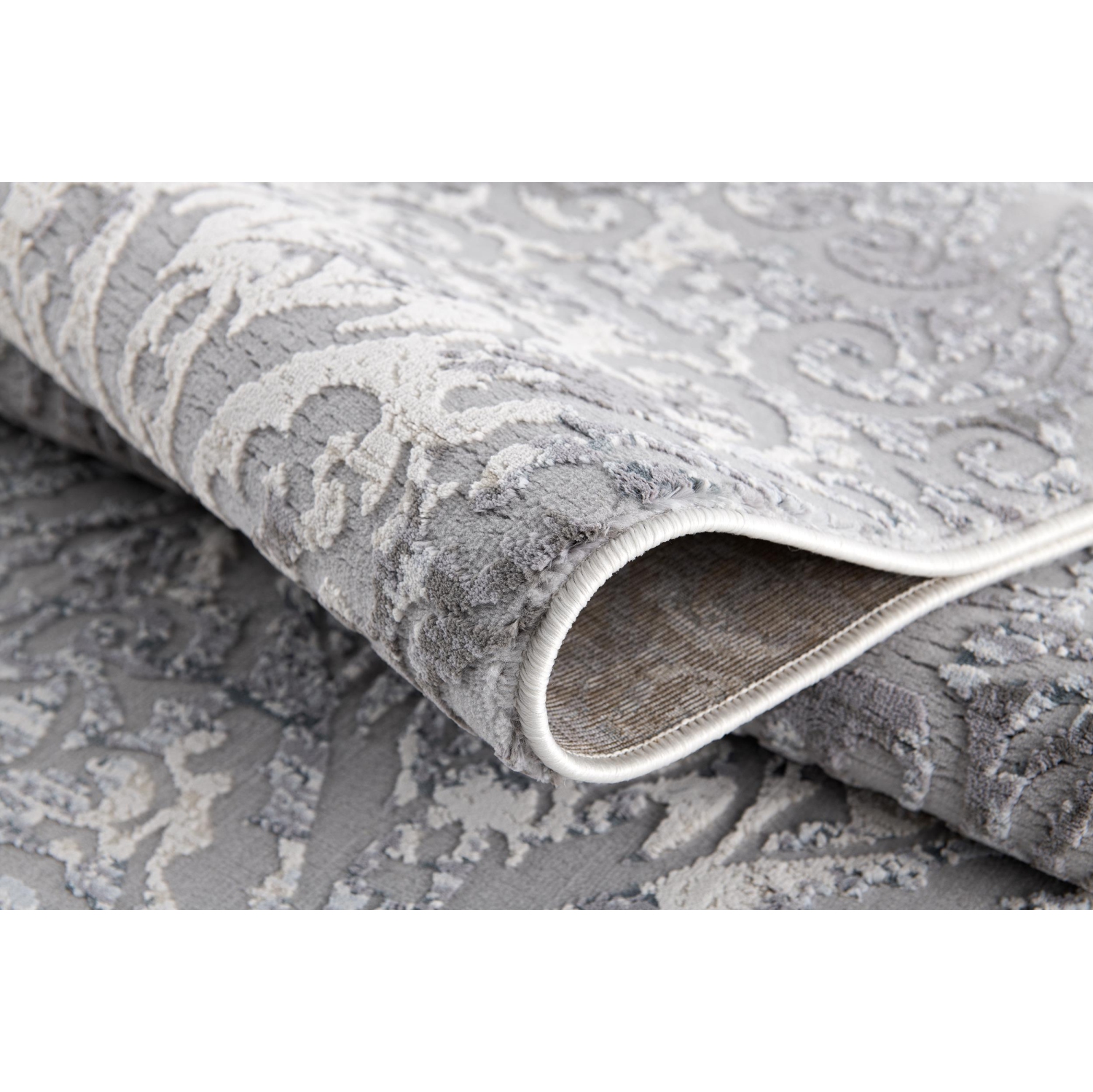 Rug Branch Serica Transitional Distressed Damask Grey/Beige Indoor Area Rug