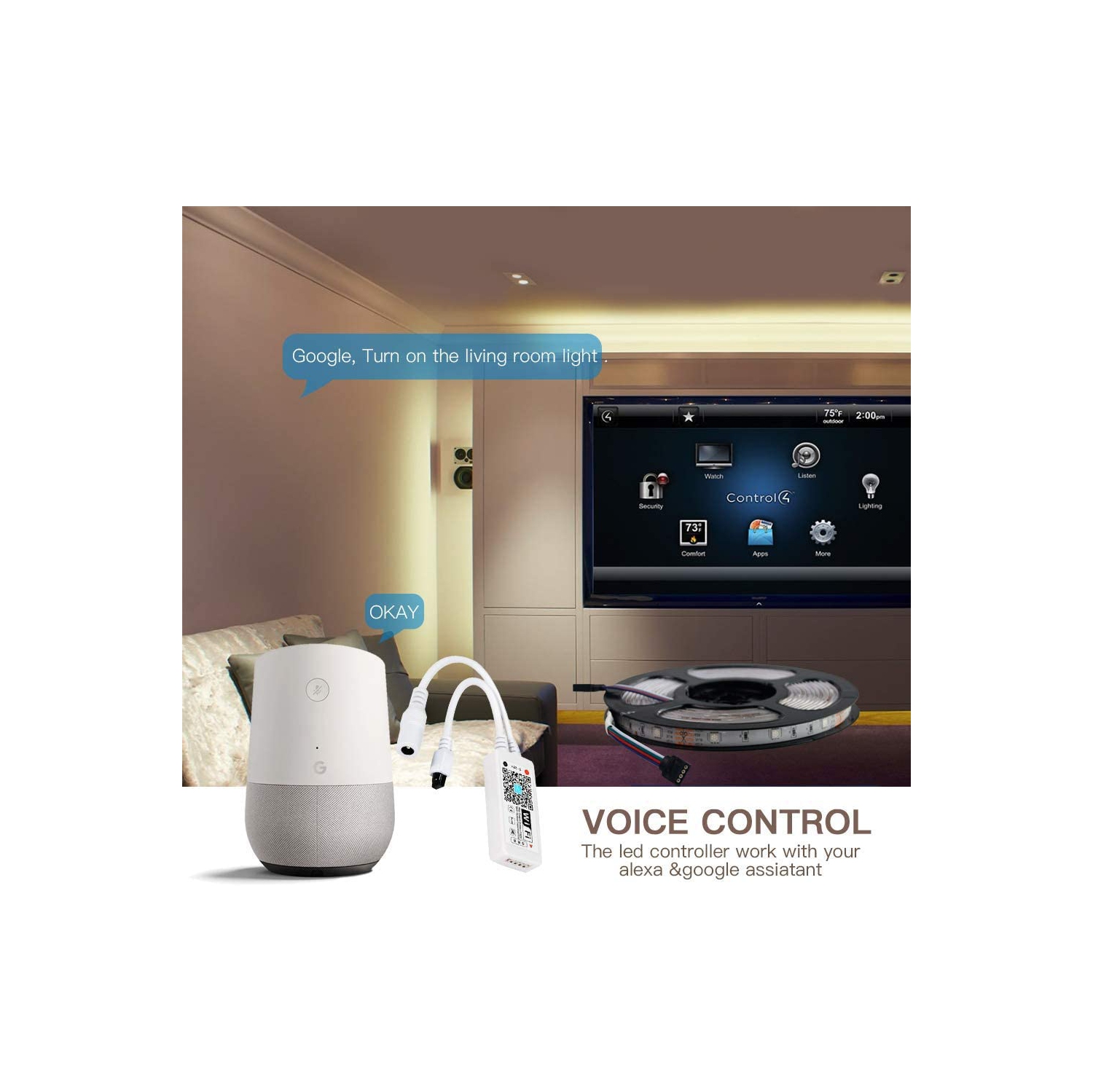 ISTAR WiFi Smart LED Strip Controller Convert Any RGB LED Strip into Smart WiFi Enabled Strip_ RGBW Option Dimmer Switch