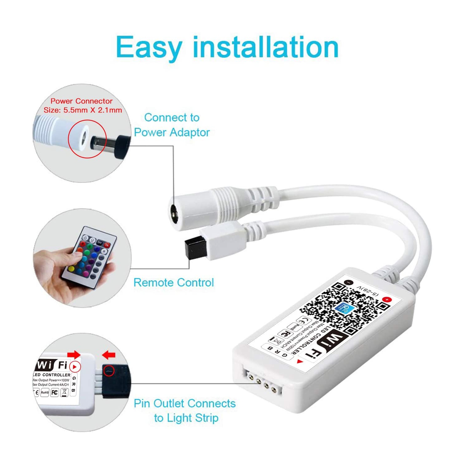ISTAR WiFi Smart LED Strip Controller Convert Any RGB LED Strip into Smart WiFi Enabled Strip_ RGBW Option Dimmer Switch