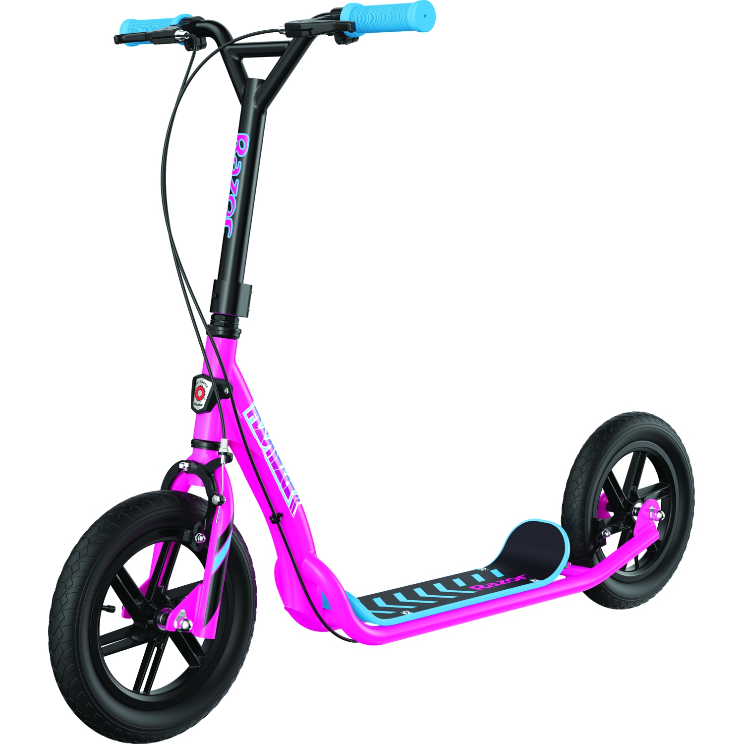 Razor Flashback Kick Scooter 12 Mag Wheels With Air Filled Tires Dual Hand Operated Brakes Bmx Style Scooter For Kids And Teens Pink