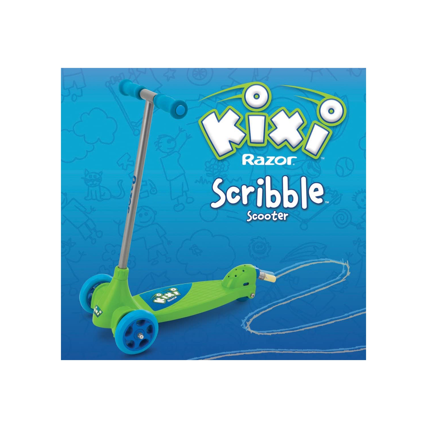 Trottinette Scribble de Razor - Vert - Bleu