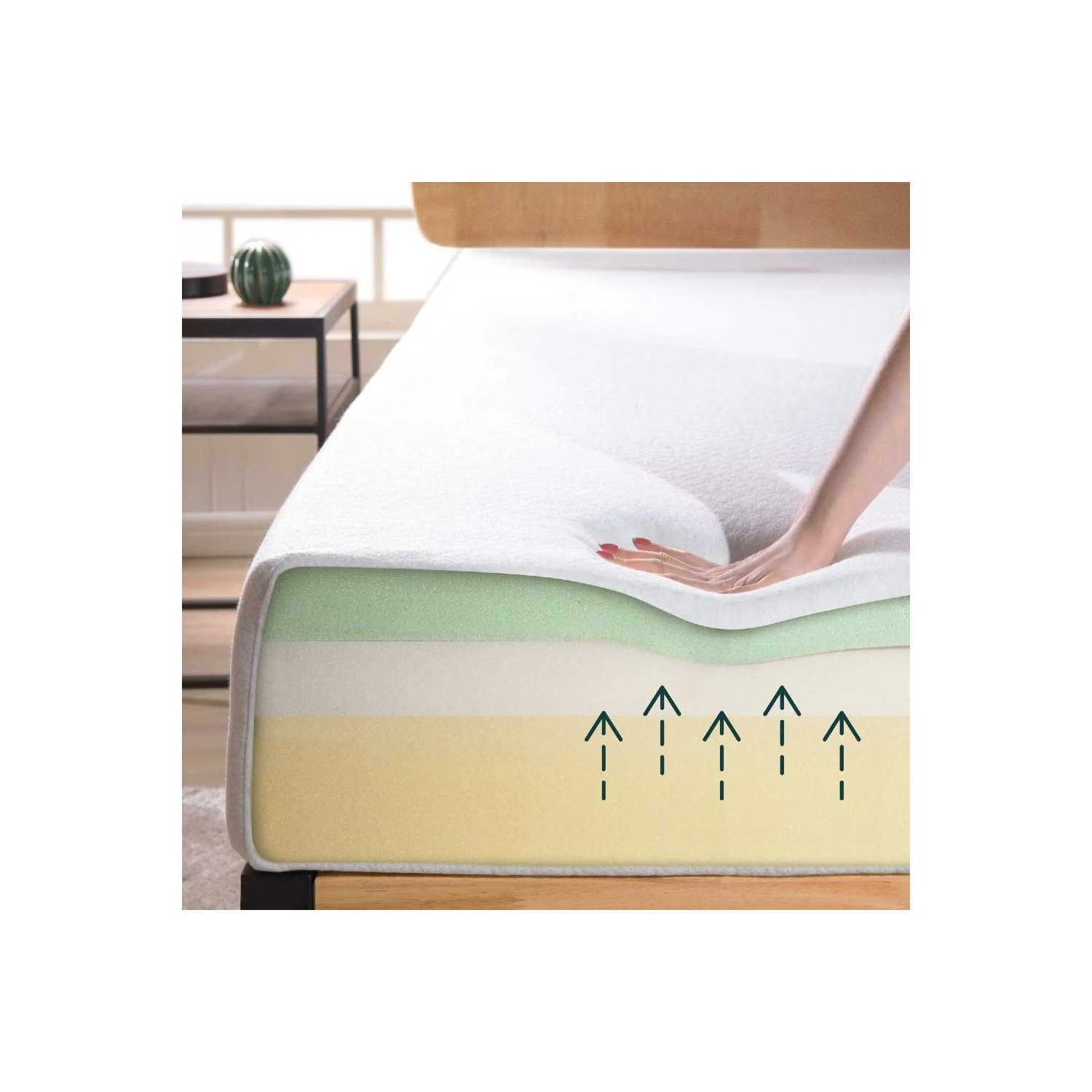 UltraFlex ASPIRE- Supportive Comfort Foam Mattress for Pressure Relief, Cool Sleep, Medium Firmness, With Premium Cool Gel Memory Foam