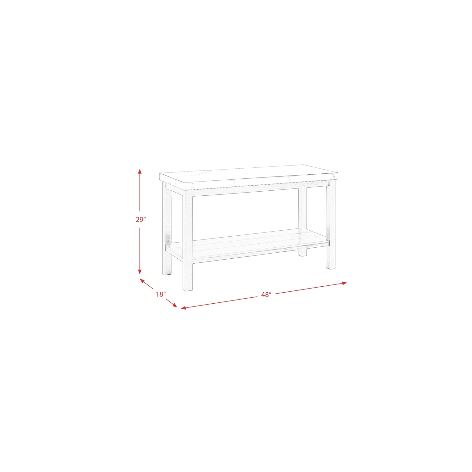 Bowery Hill Wood Frame & Marble Top Console Table-White/Black