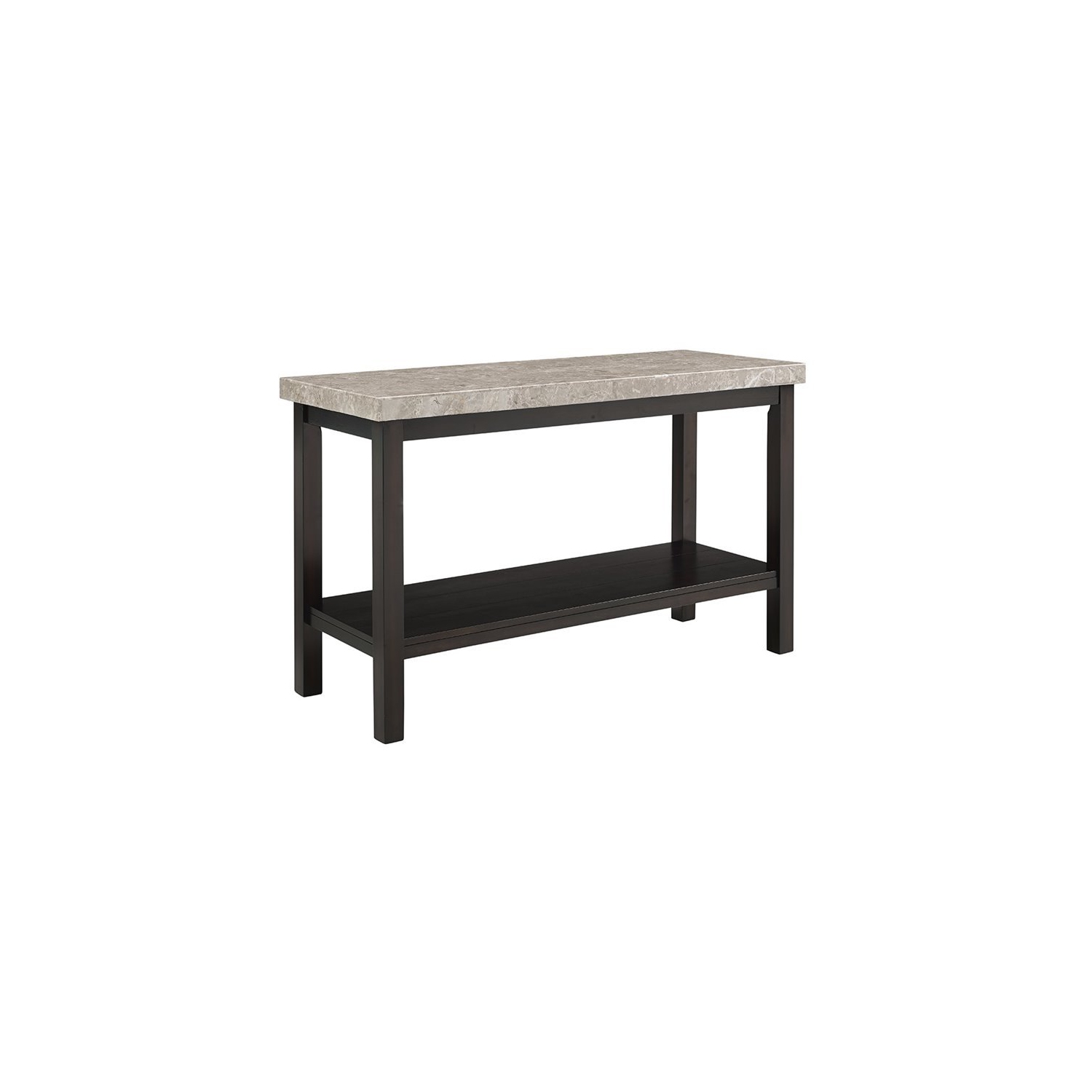 Table de Picket House Furnishings avec dessus en marbre Caleb, fini expresso