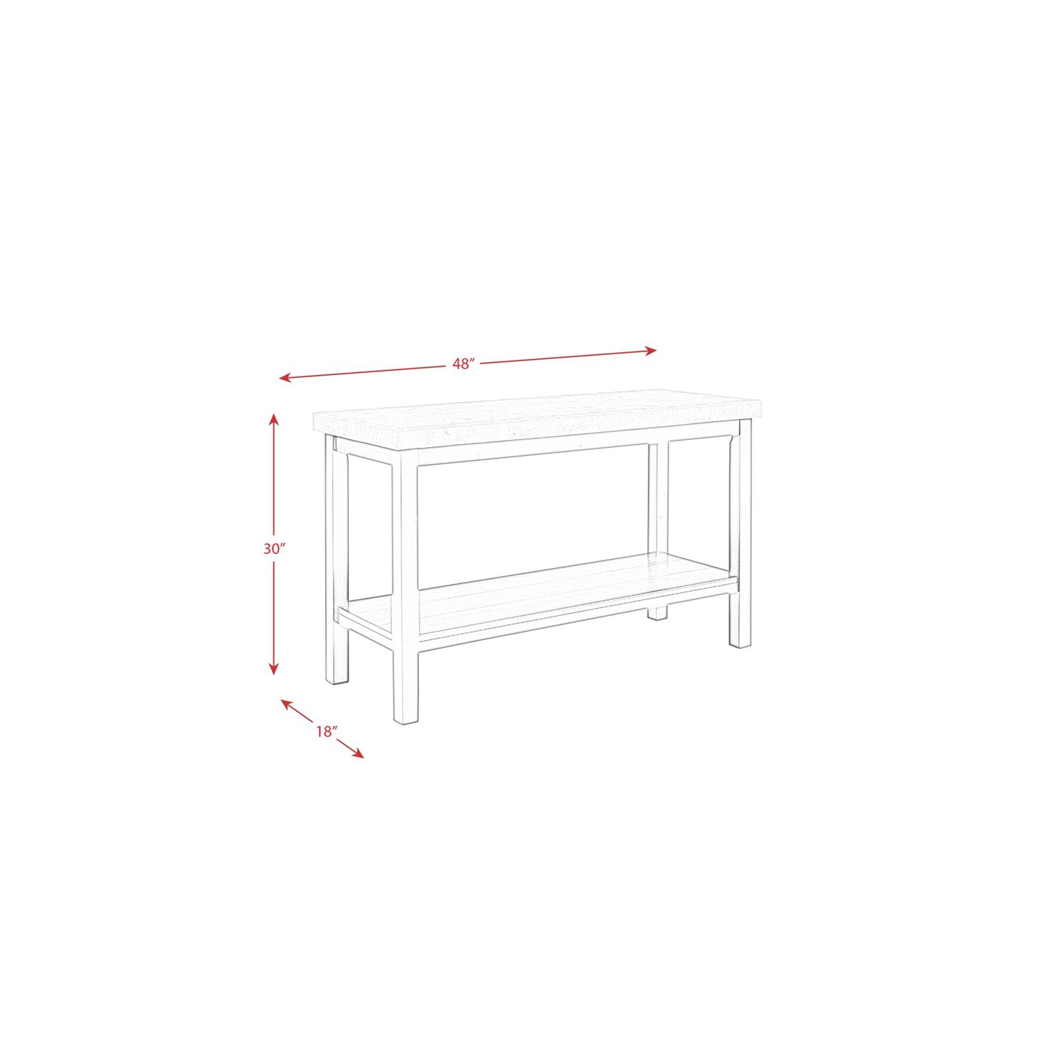 Table de Picket House Furnishings avec dessus en marbre Caleb, fini expresso