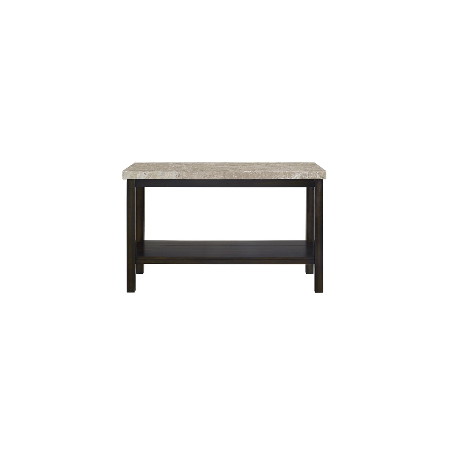 Table de Picket House Furnishings avec dessus en marbre Caleb, fini expresso