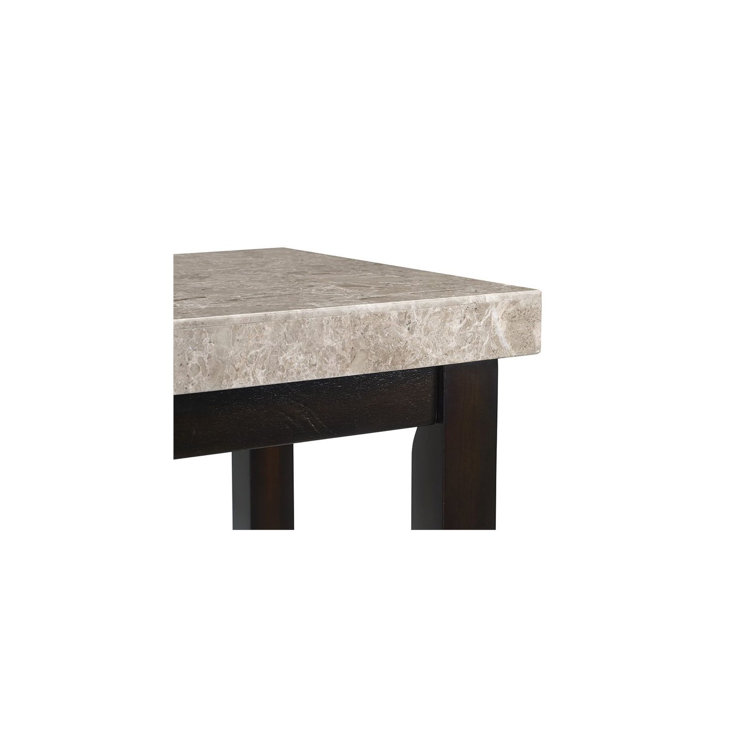 Table de Picket House Furnishings avec dessus en marbre Caleb, fini expresso