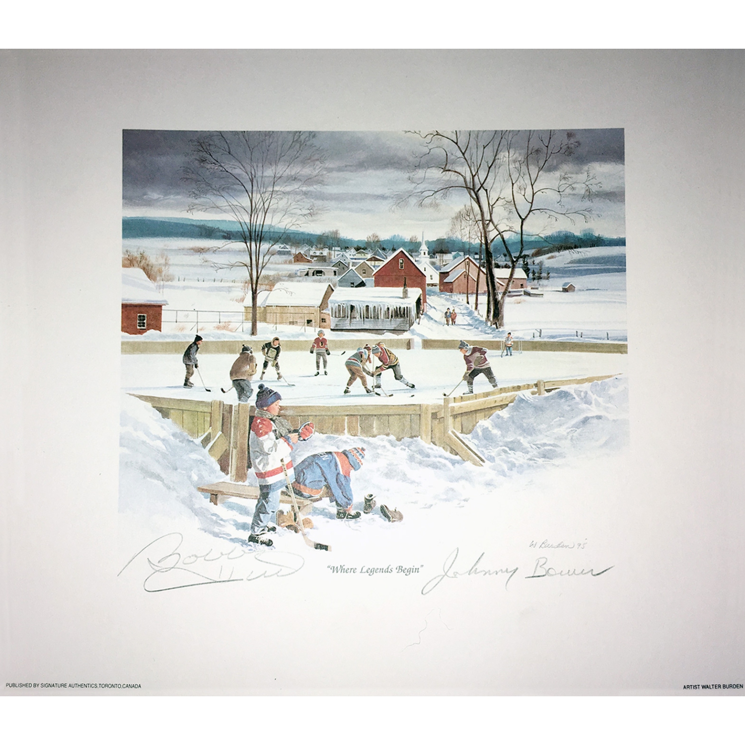 Signed Johnny Bower & Bobby Hull Litho