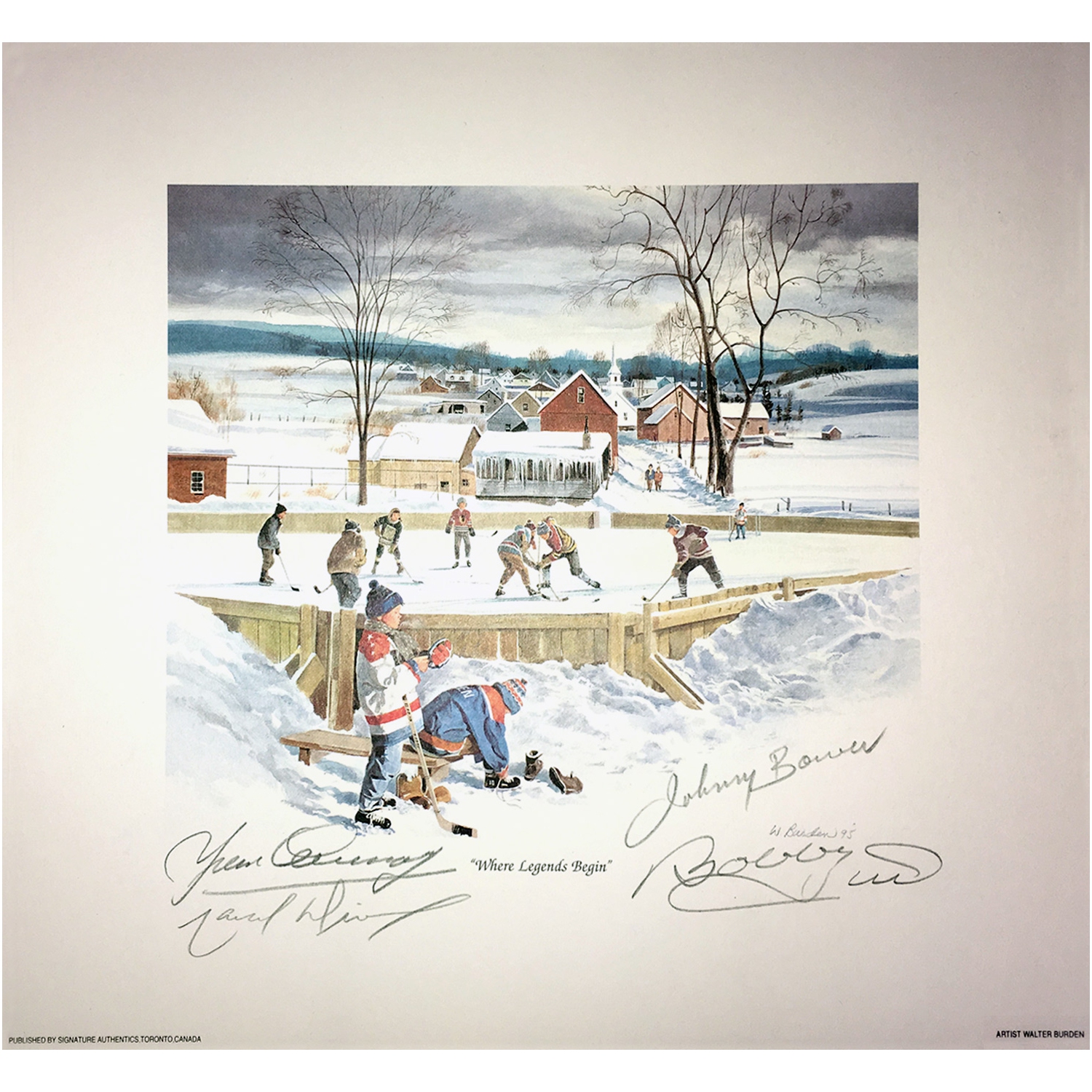 Signed Bower, Hull, Cournoyer, Dionne Litho