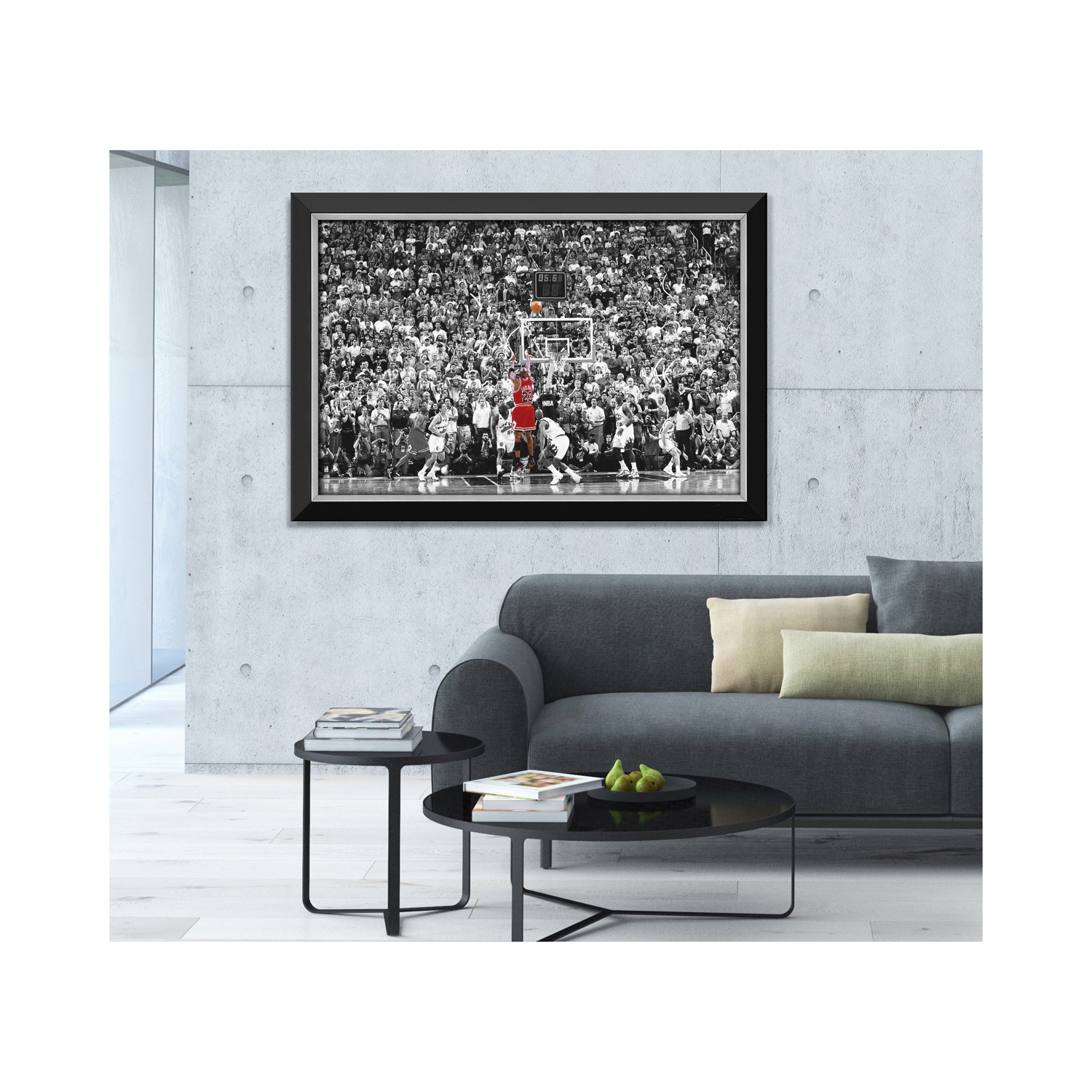 Michael Jordan Last Shot Framed Canvas