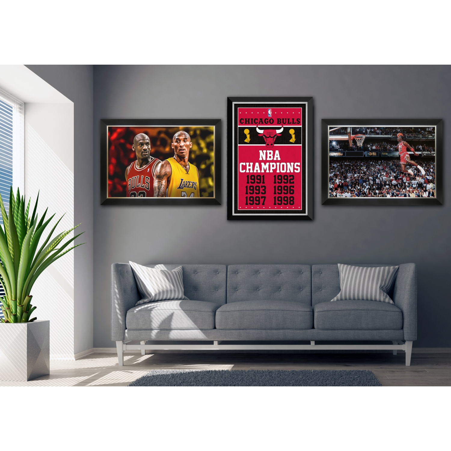 Michael Jordan 1988 All-Star Game Slam Dunk Framed Canvas