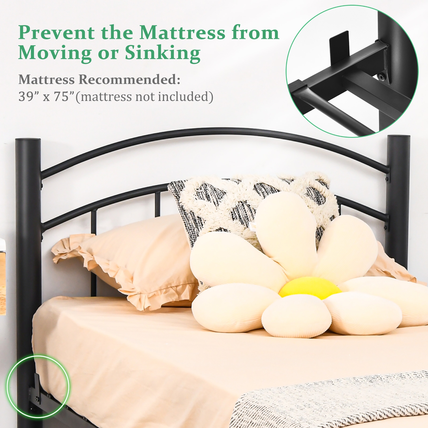 Costway Twin\Full\Queen Size Metal Bed Frame Platform Mattress Foundation W/Headboard Footboard