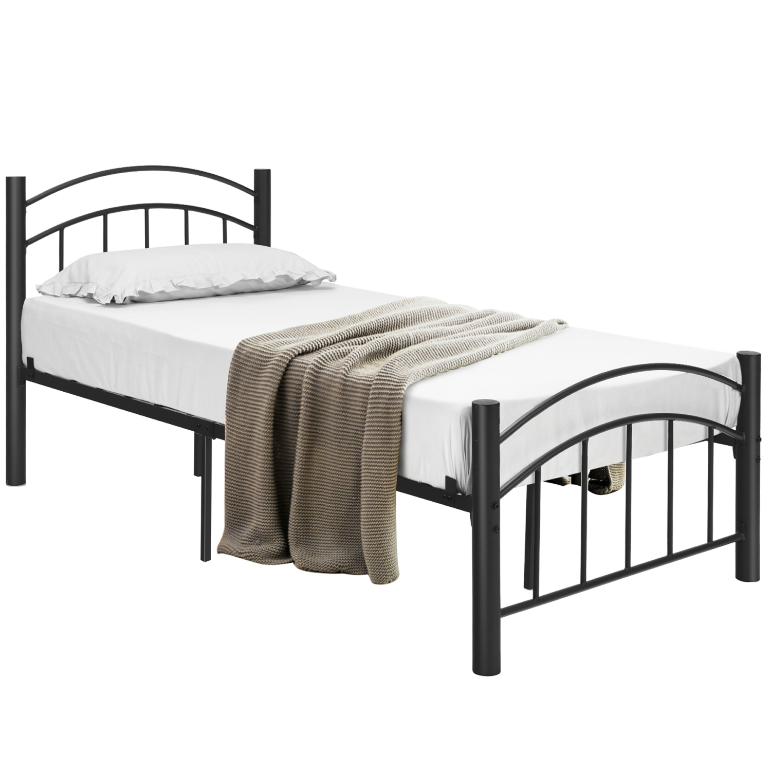 Costway Twin\Full\Queen Size Metal Bed Frame Platform Mattress Foundation W/Headboard Footboard