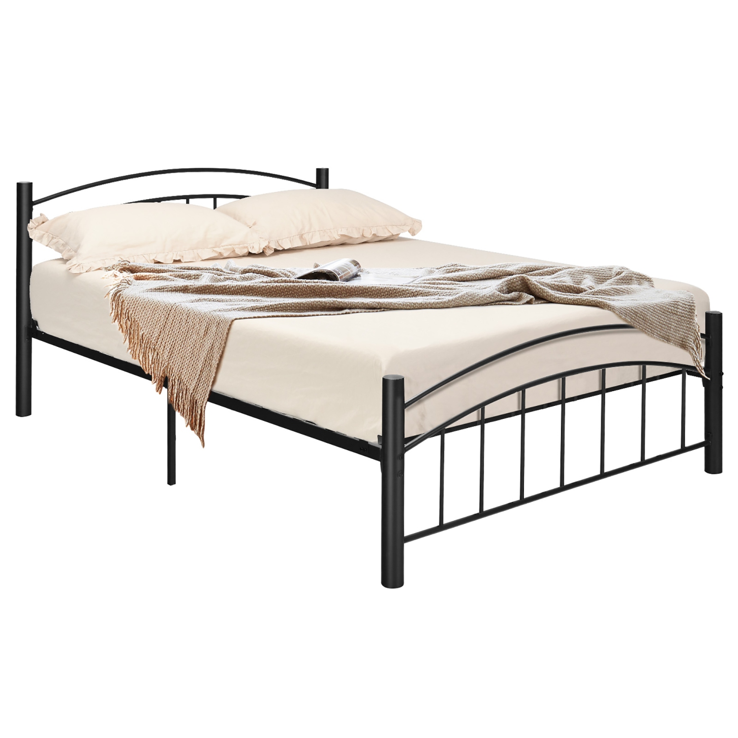 Costway Twin\Full\Queen Size Metal Bed Frame Platform Mattress Foundation W/Headboard Footboard