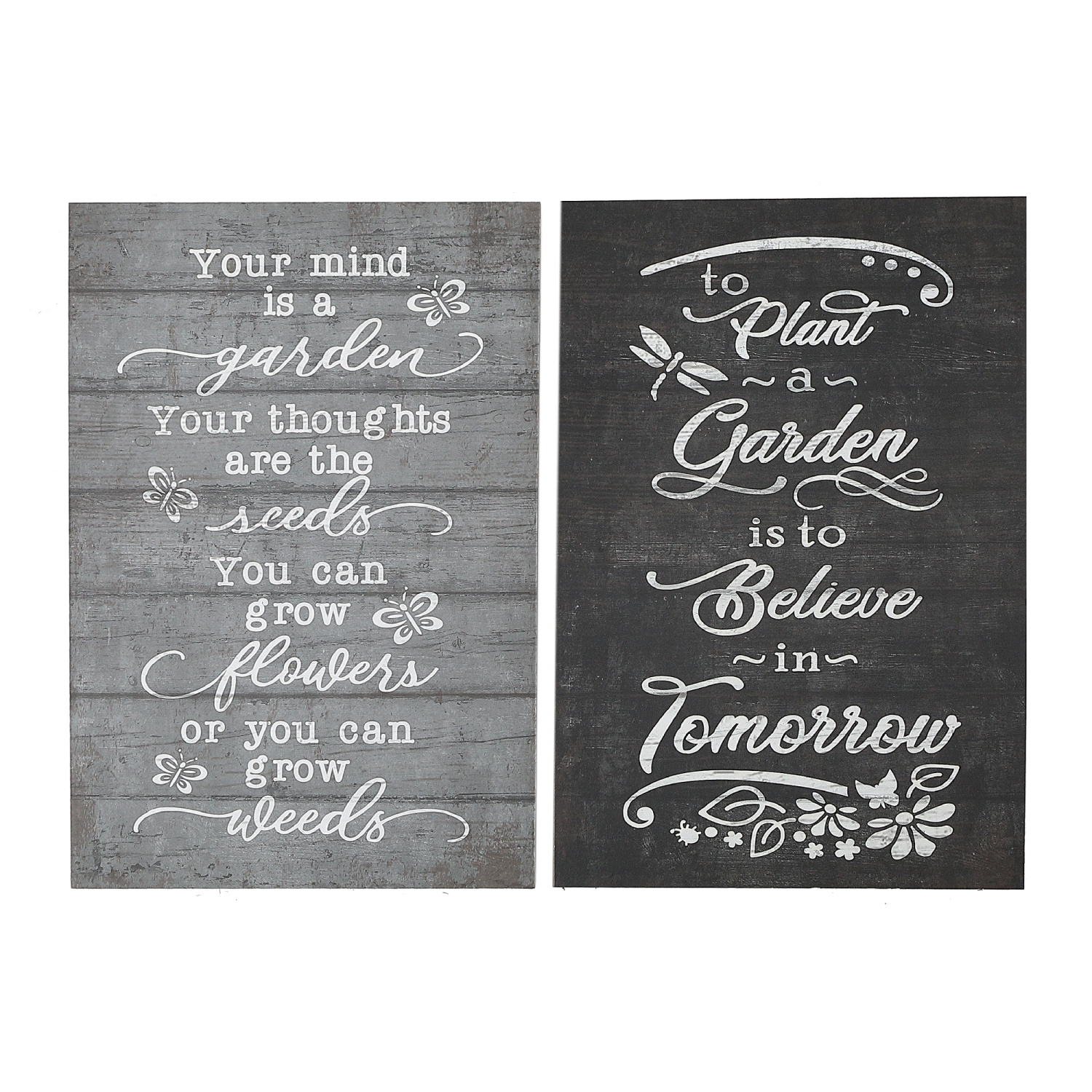 Wood Wall Sign (Asstd) - Set of 2