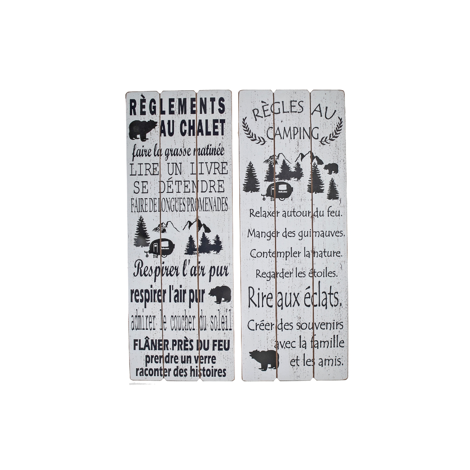 Panneau Mural En Bois (Asstd) - Ensemble De 2