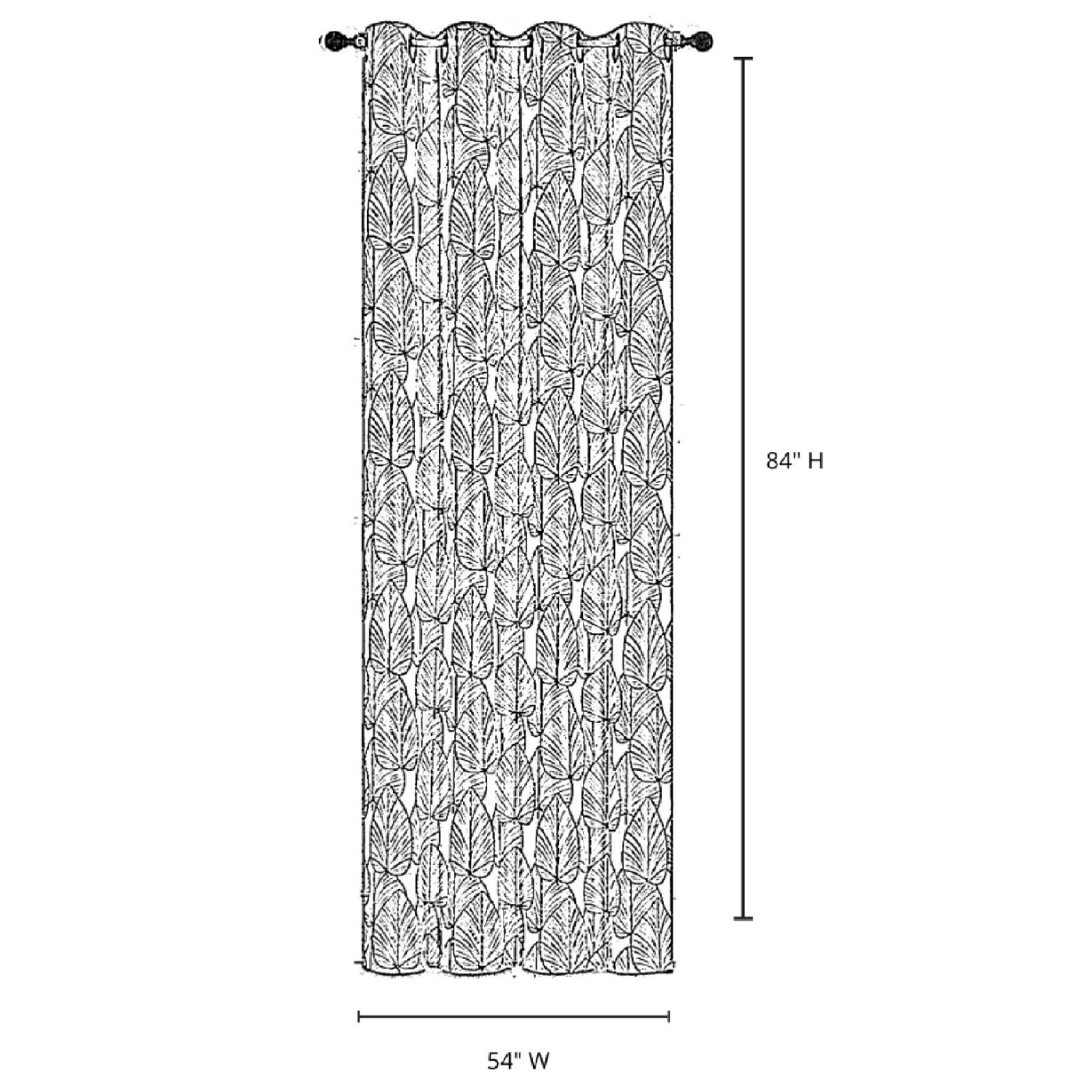 Jacquard Panel W 8 Grom (Gray) (96") - Set of 2