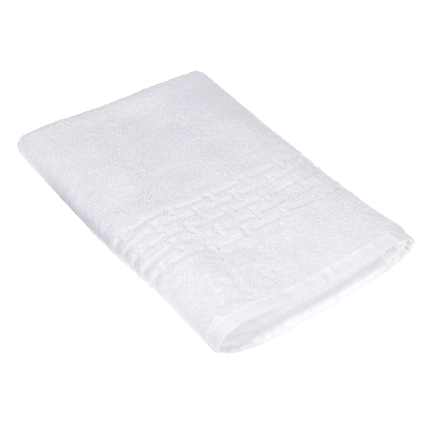 Basketweave Bath Towel (White) - Set of 2