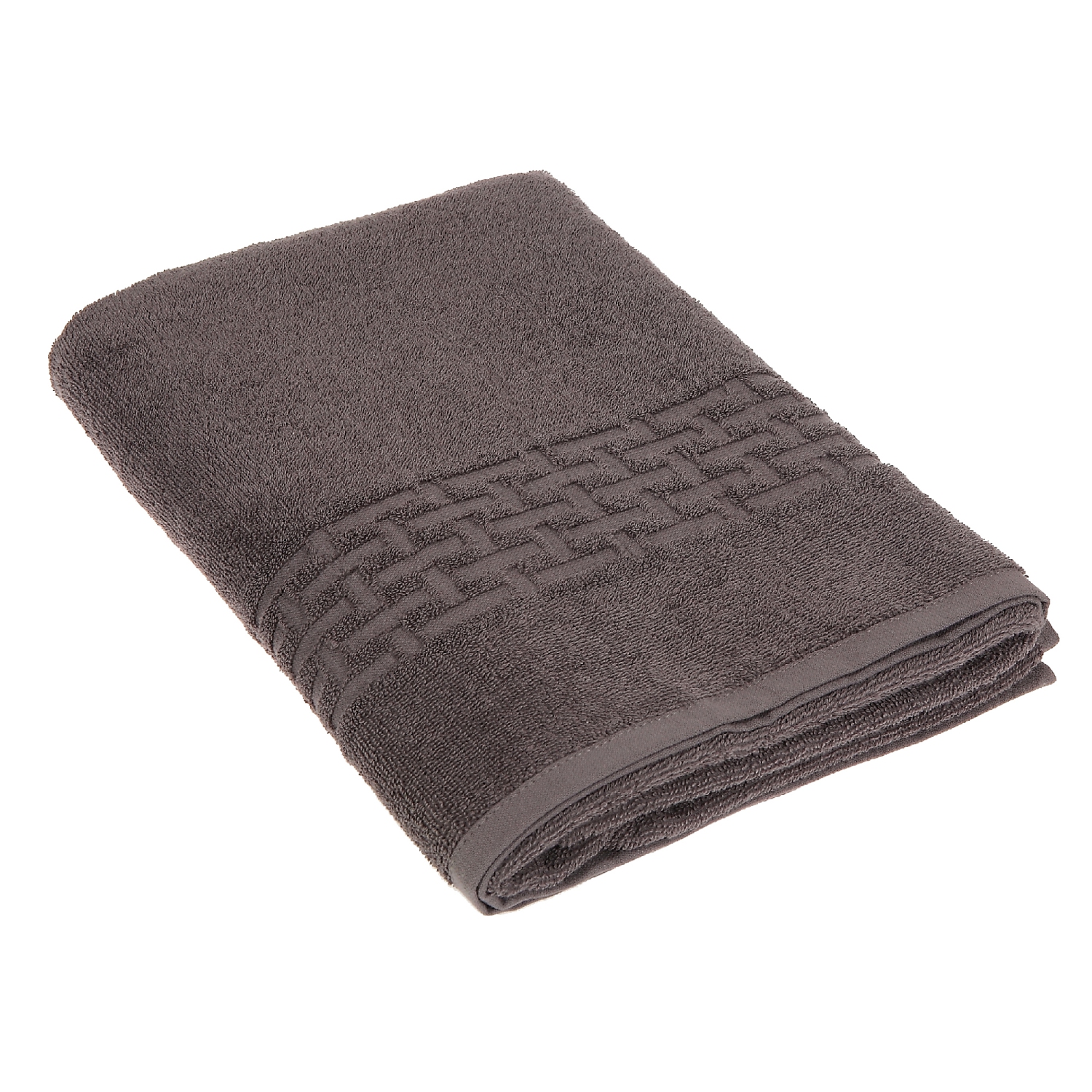 Serviette De Bain De Basketweave (Gris Au Charbon) - Ensemble De 2