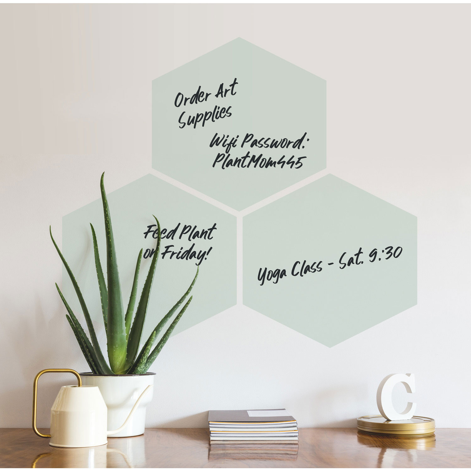 RoomMates Hexagon Dry Erase Wall Decal - Light Sage