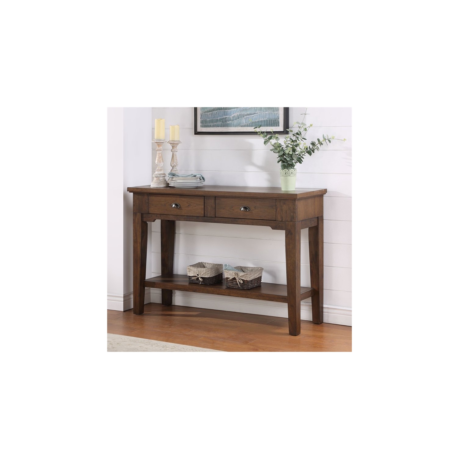 Steve Silver Ora Warm Walnut Brown Wood Serving Table