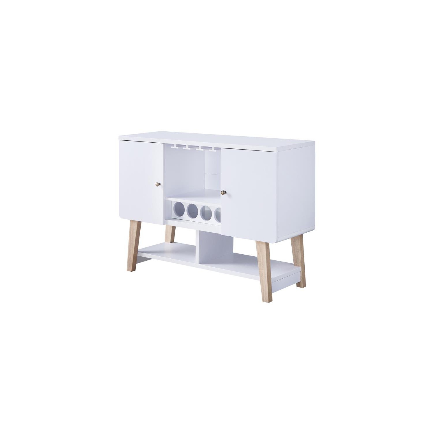 Buffet moderne en bois pour 4 bouteilles Nico de Furniture of America en blanc