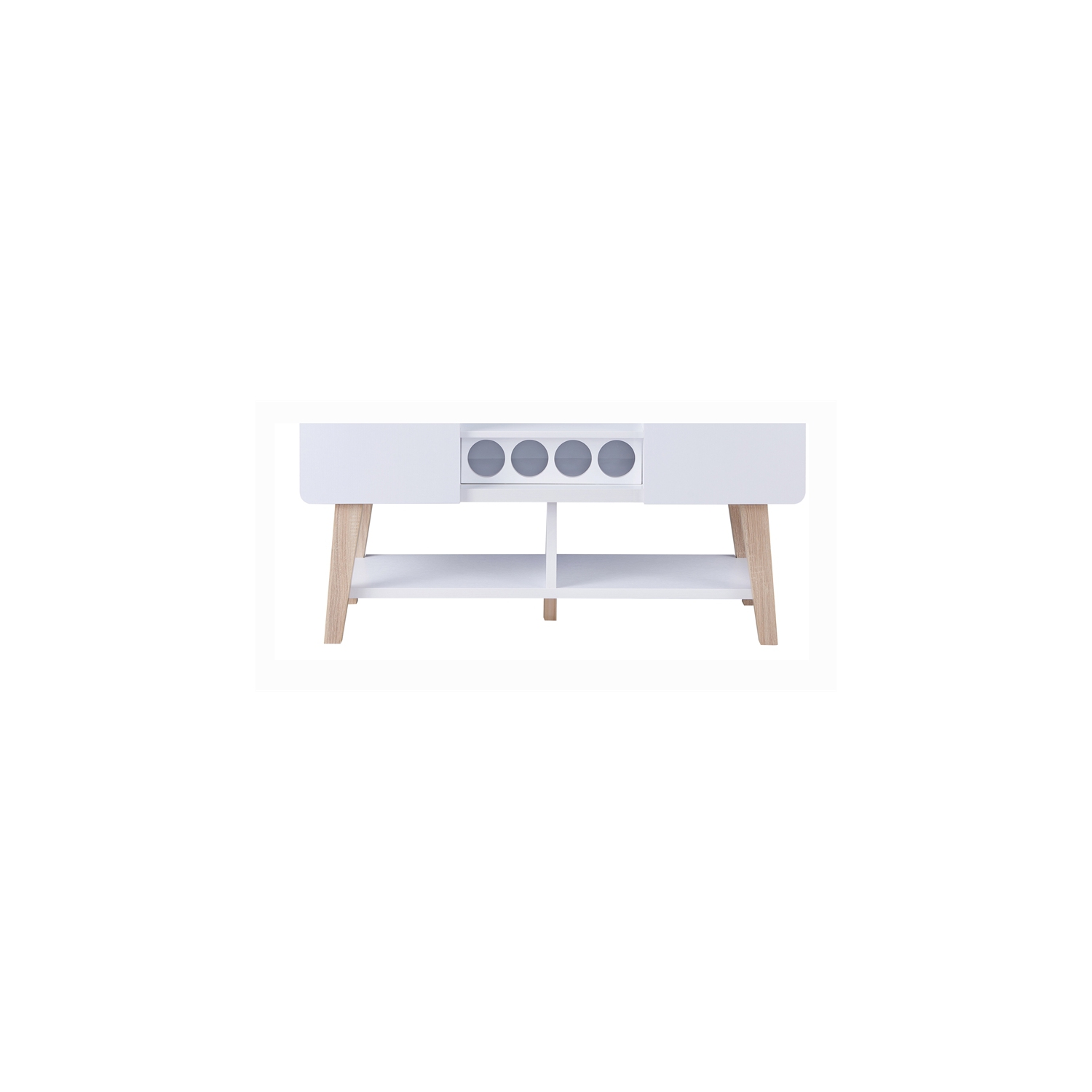 Buffet moderne en bois pour 4 bouteilles Nico de Furniture of America en blanc