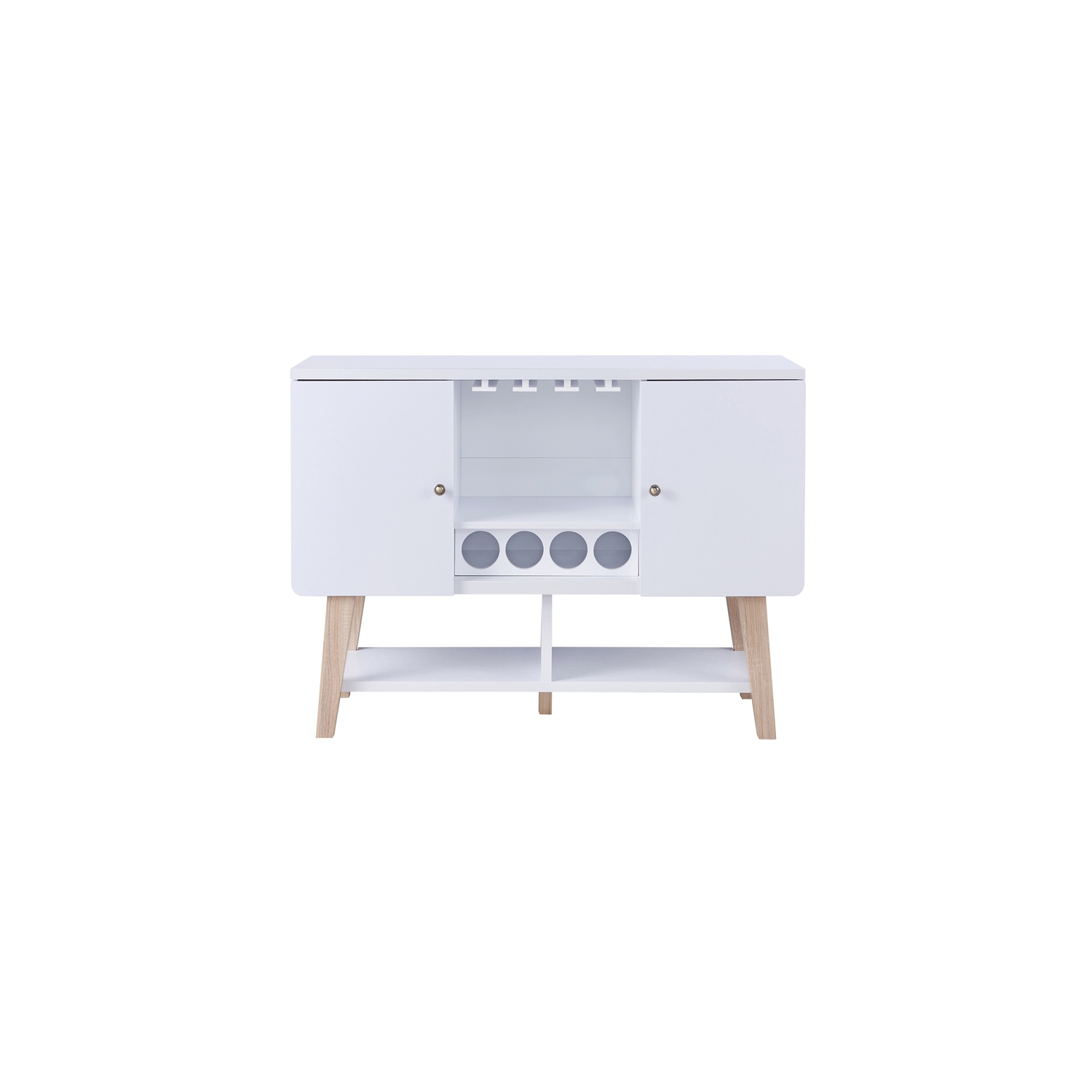 Buffet moderne en bois pour 4 bouteilles Nico de Furniture of America en blanc