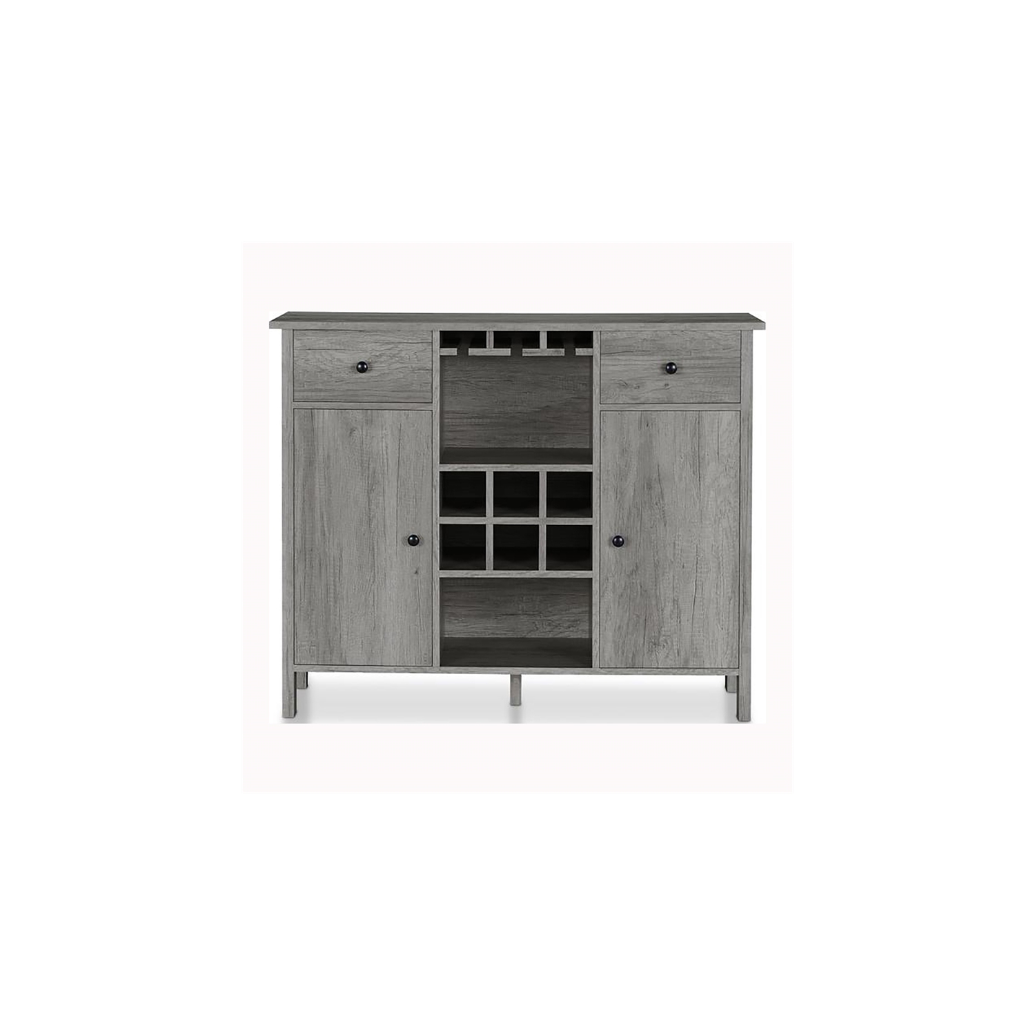 Furniture of America Claus Wood Multi-Storage Buffet Server in Vintage Gray Oak