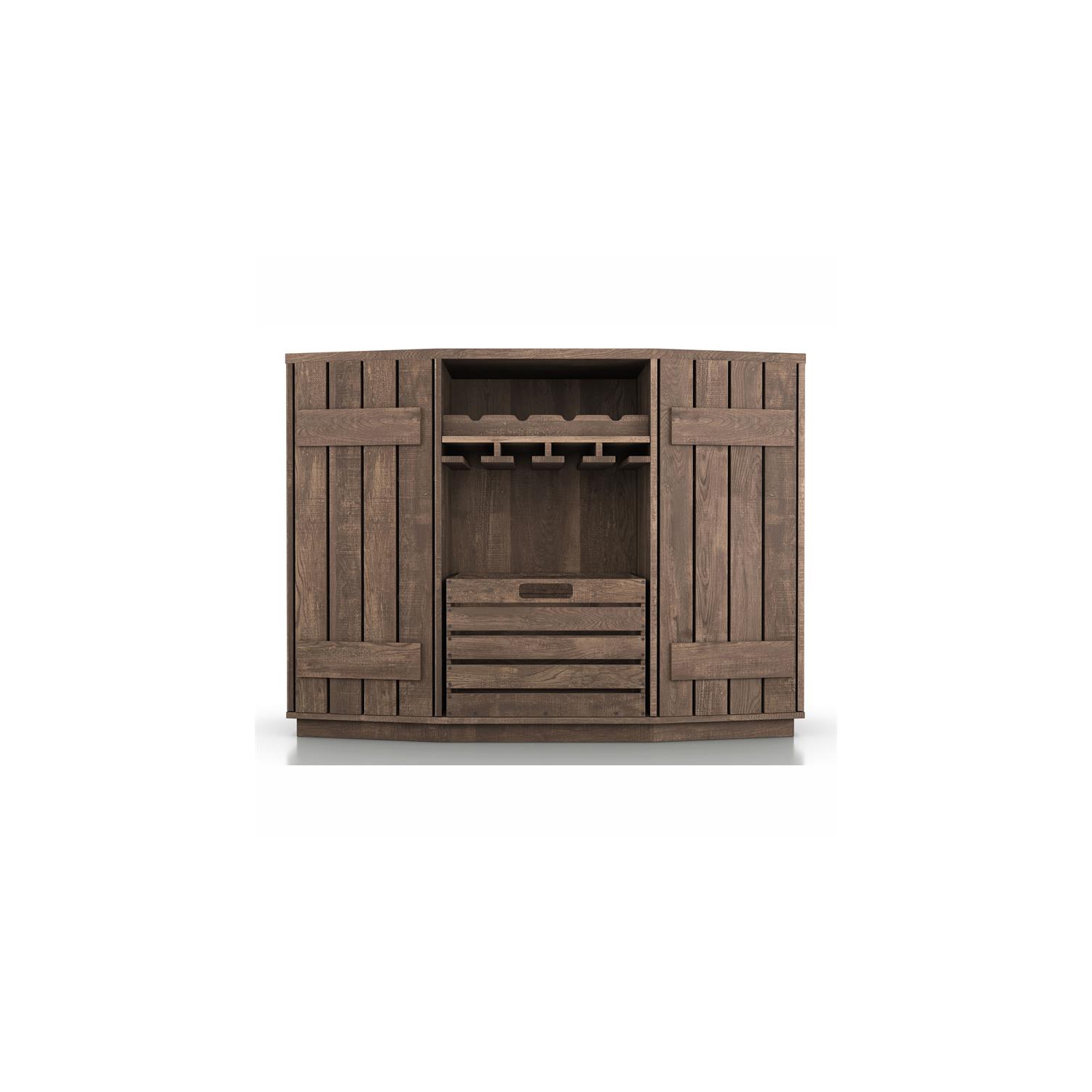 Furniture of America Layfield Wood Multi-Storage Buffet in Reclaimed Oak