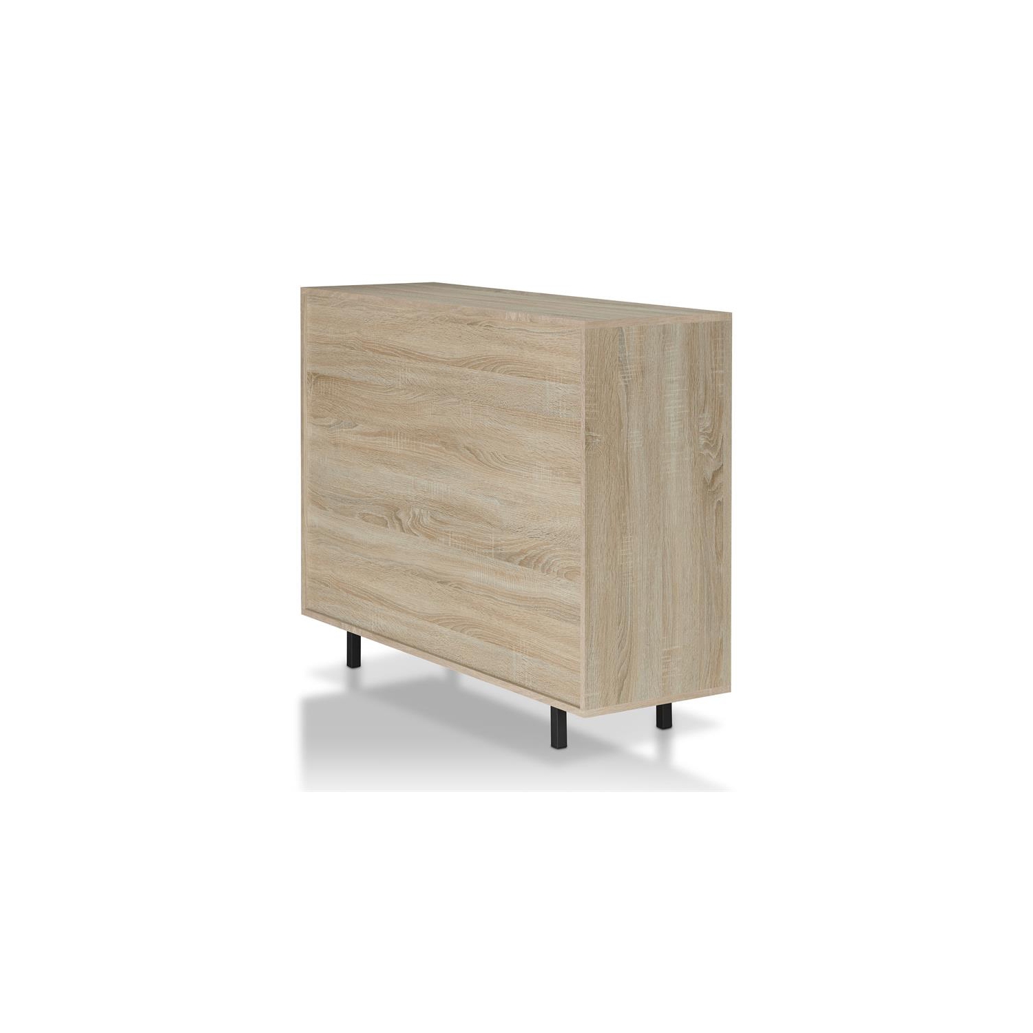 Furniture of America Tarian Wood 10-Bottle Buffet Server in Natural Oak