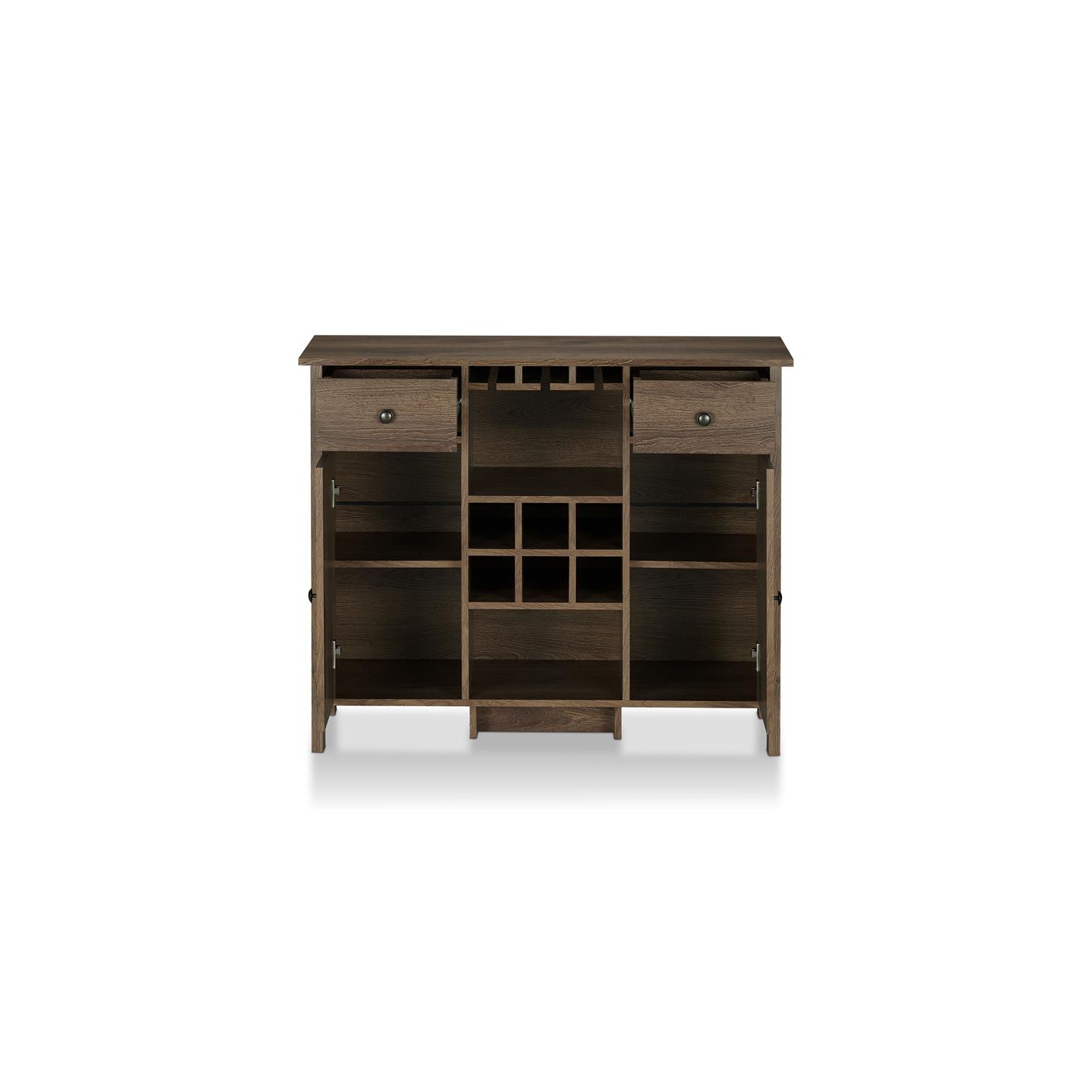 Furniture of America Bonsall Wood Multi-Storage Buffet in Distressed Walnut