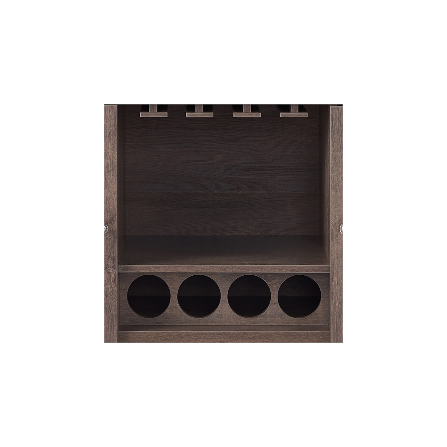 Buffet moderne en bois pour 4 bouteilles Nico de Furniture of America en chêne noyer