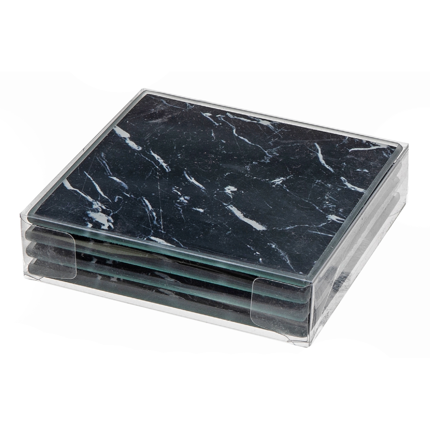 4 Pc Square Glass Coasters