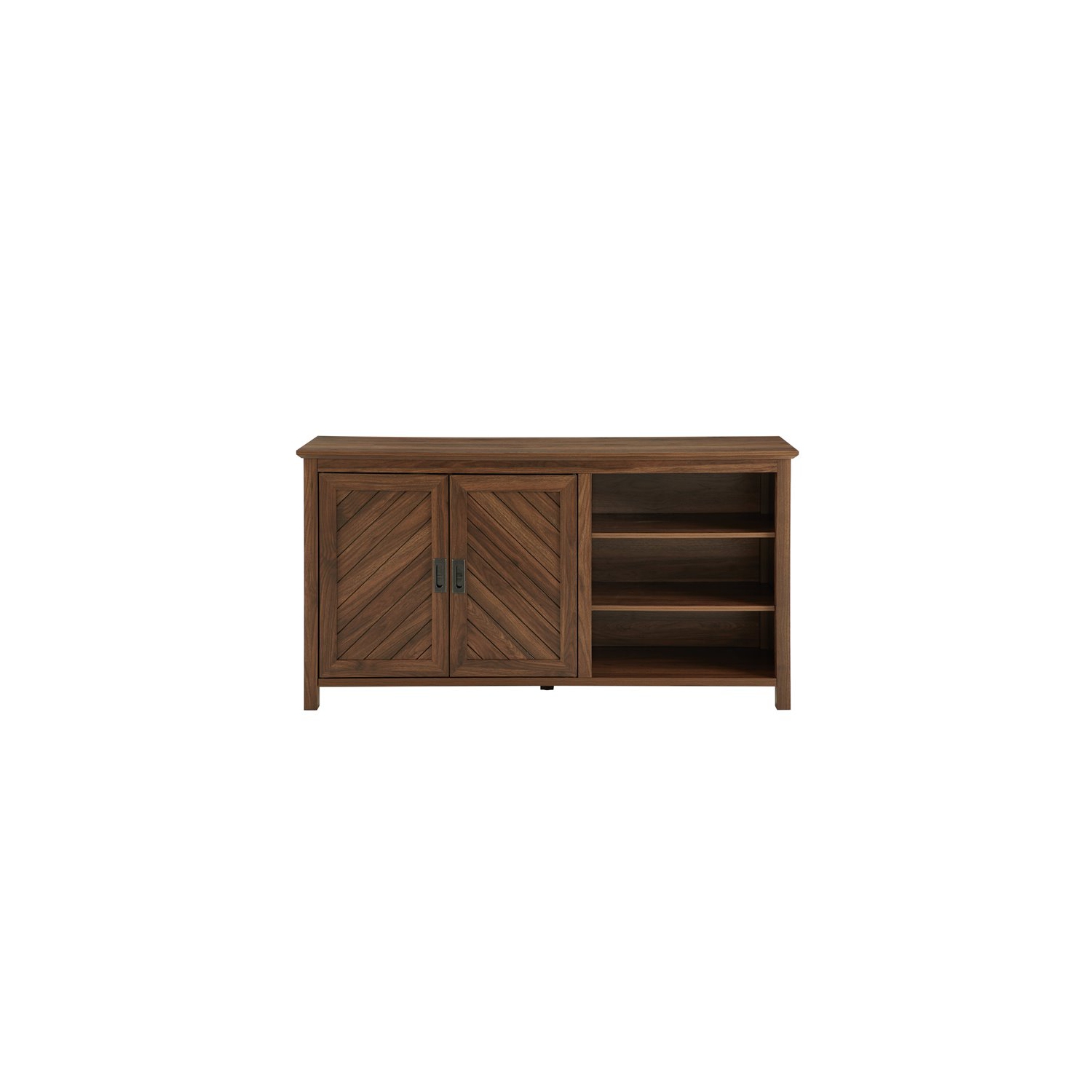 Pemberly Row 58" 2 Door Angled Groove Sideboard in Dark Walnut