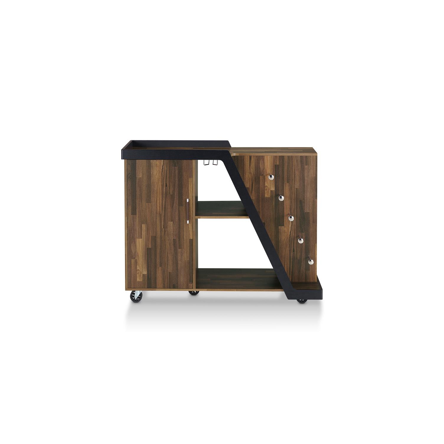 Bowery Hill Contemporary Wood 5-Bottle Buffet in Light Hickory